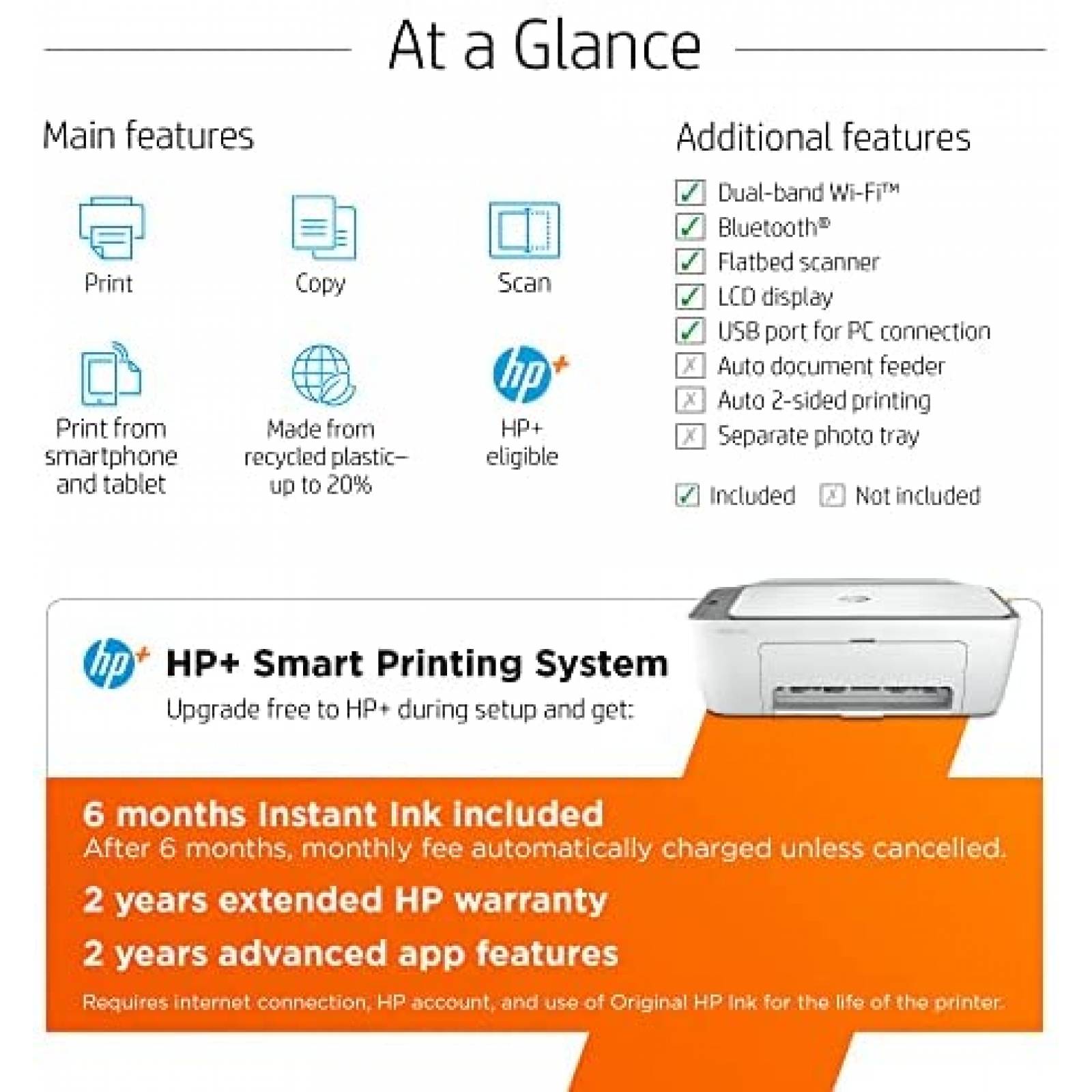 Impresora de Inyeccion de Tinta HP DeskJet 2755e -Blanco