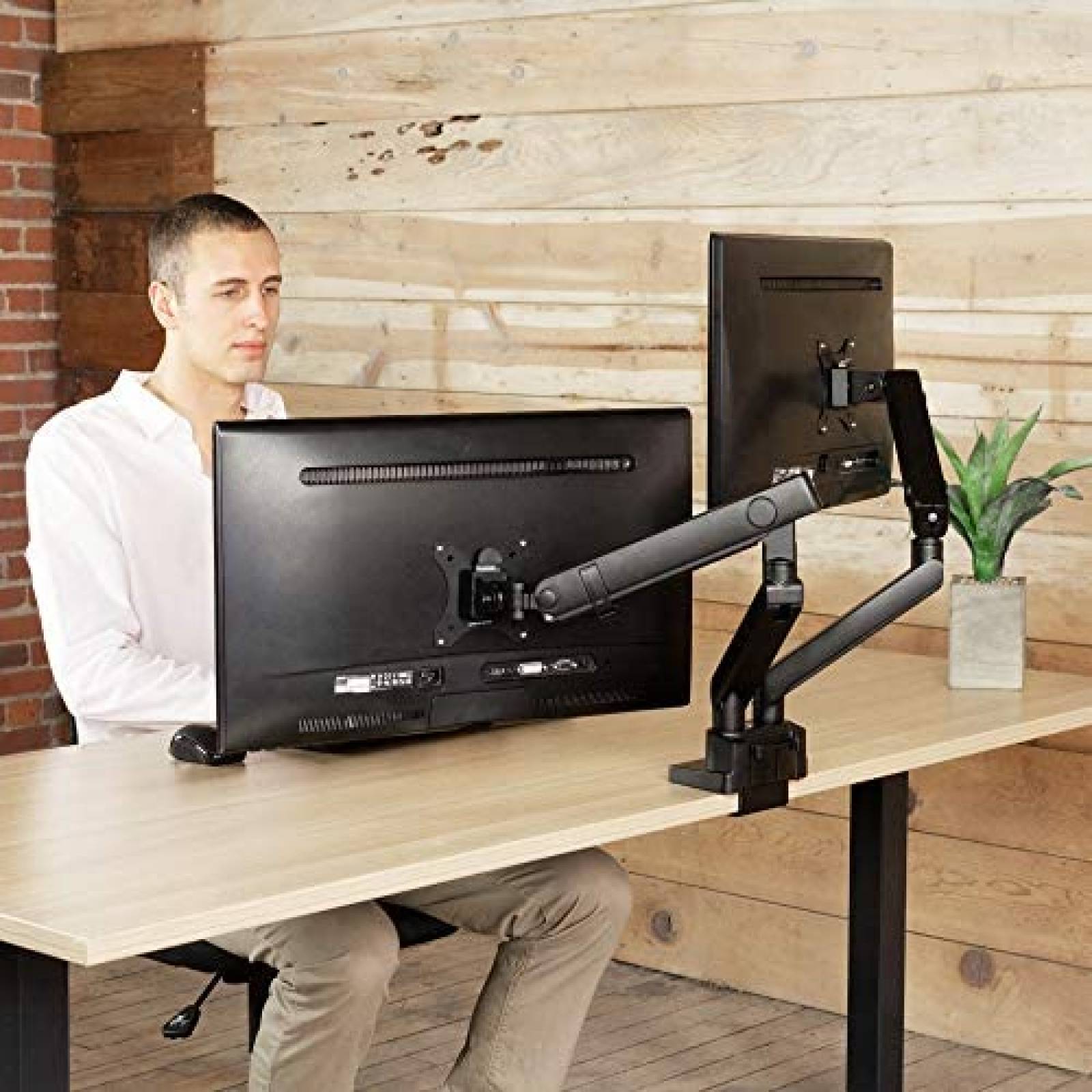 Soporte Monitor VIVO STAND V102BB Doble pantallas hasta 32"