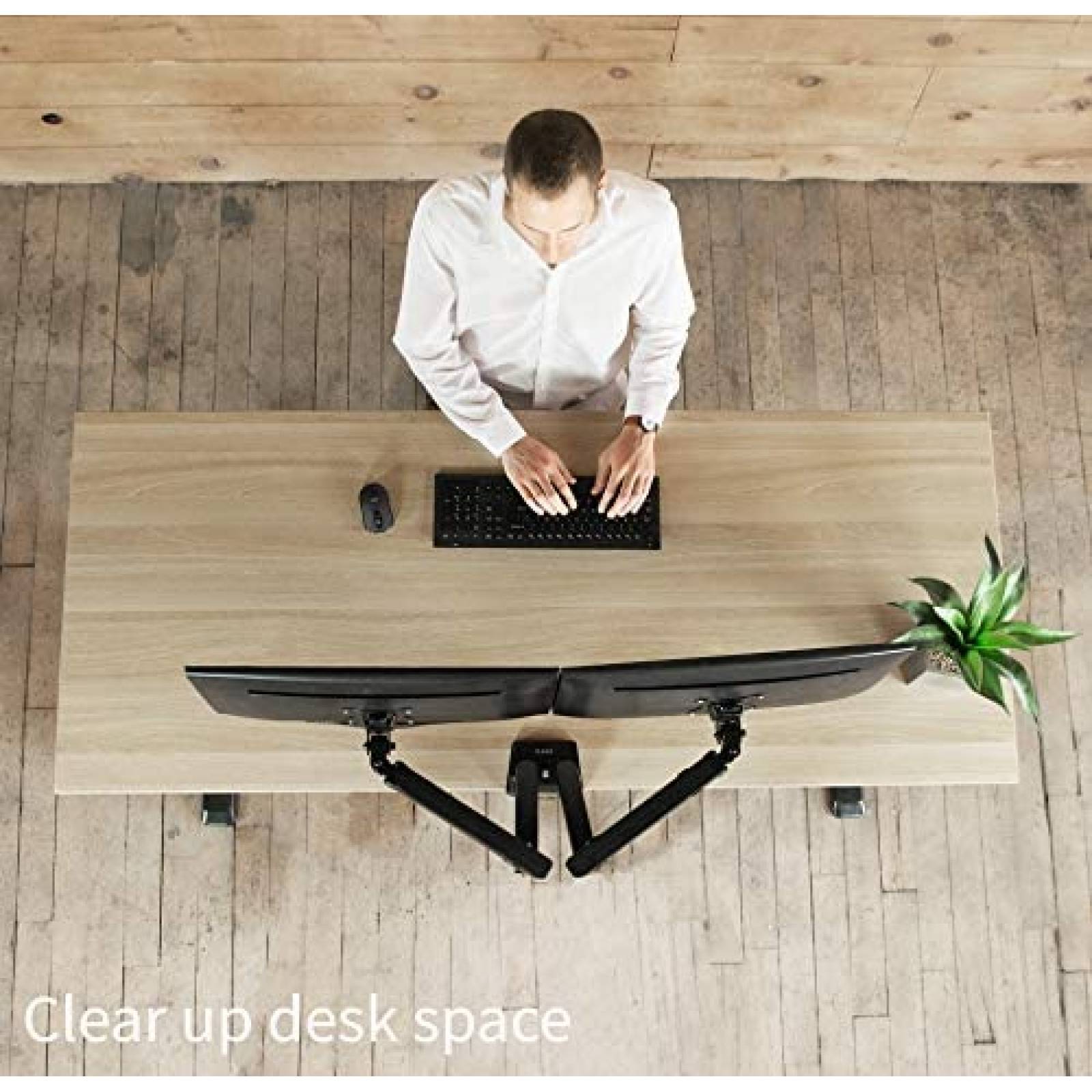 Soporte Monitor VIVO STAND V102BB Doble pantallas hasta 32"