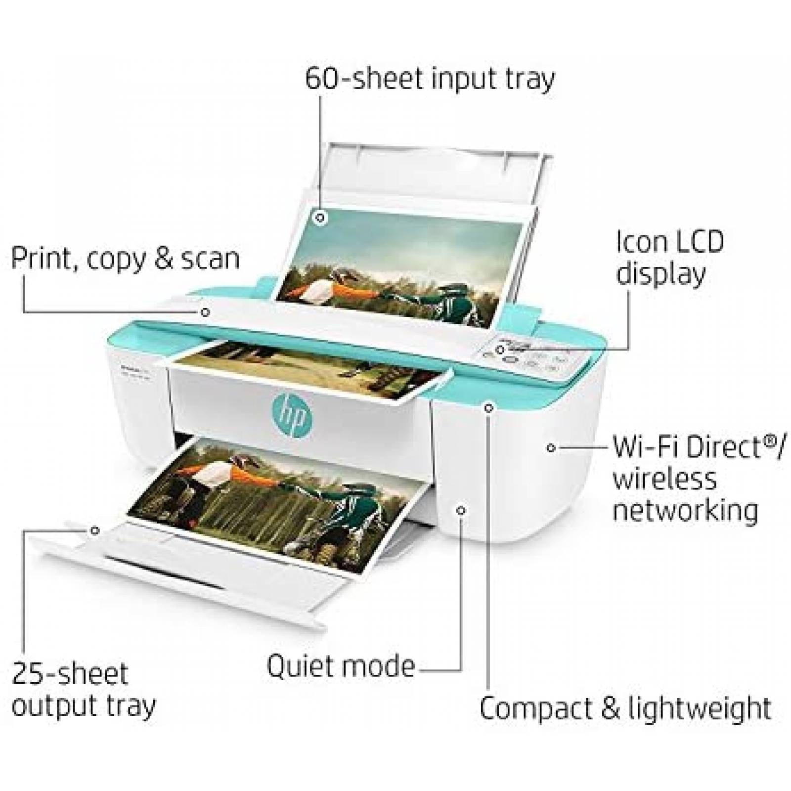 Impresora HP DeskJet 3755 Compacta Instant Ink -Verde