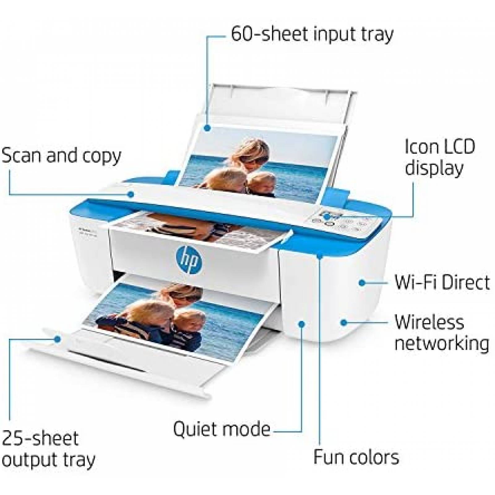 Impresora HP DeskJet 3755 Compacta Instant Ink -Azul