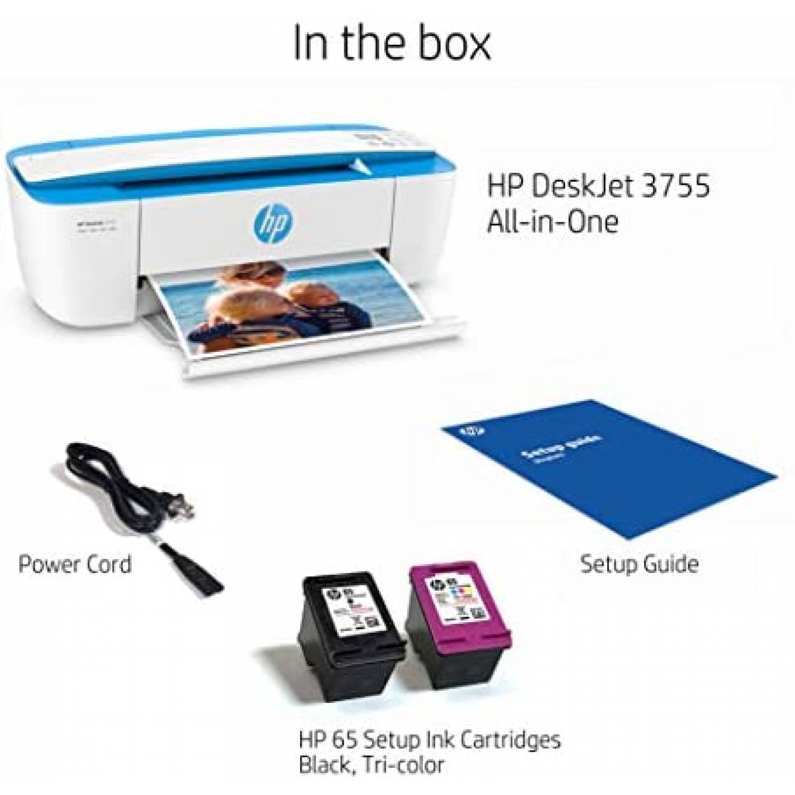 Impresora HP DeskJet 3755 Compacta Instant Ink -Azul