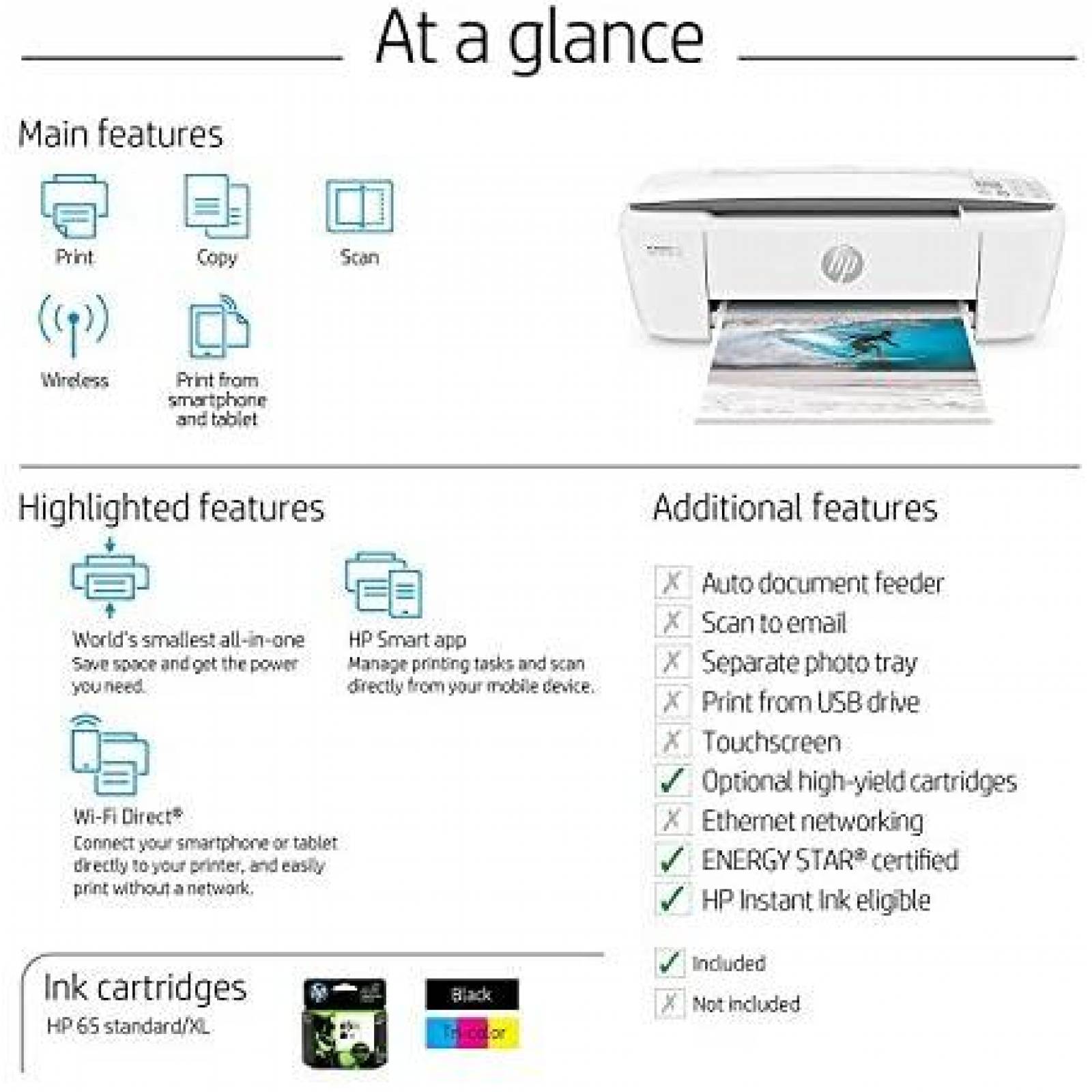 Impresora HP DeskJet 3755 Multifuncion Impresion Inalambrica