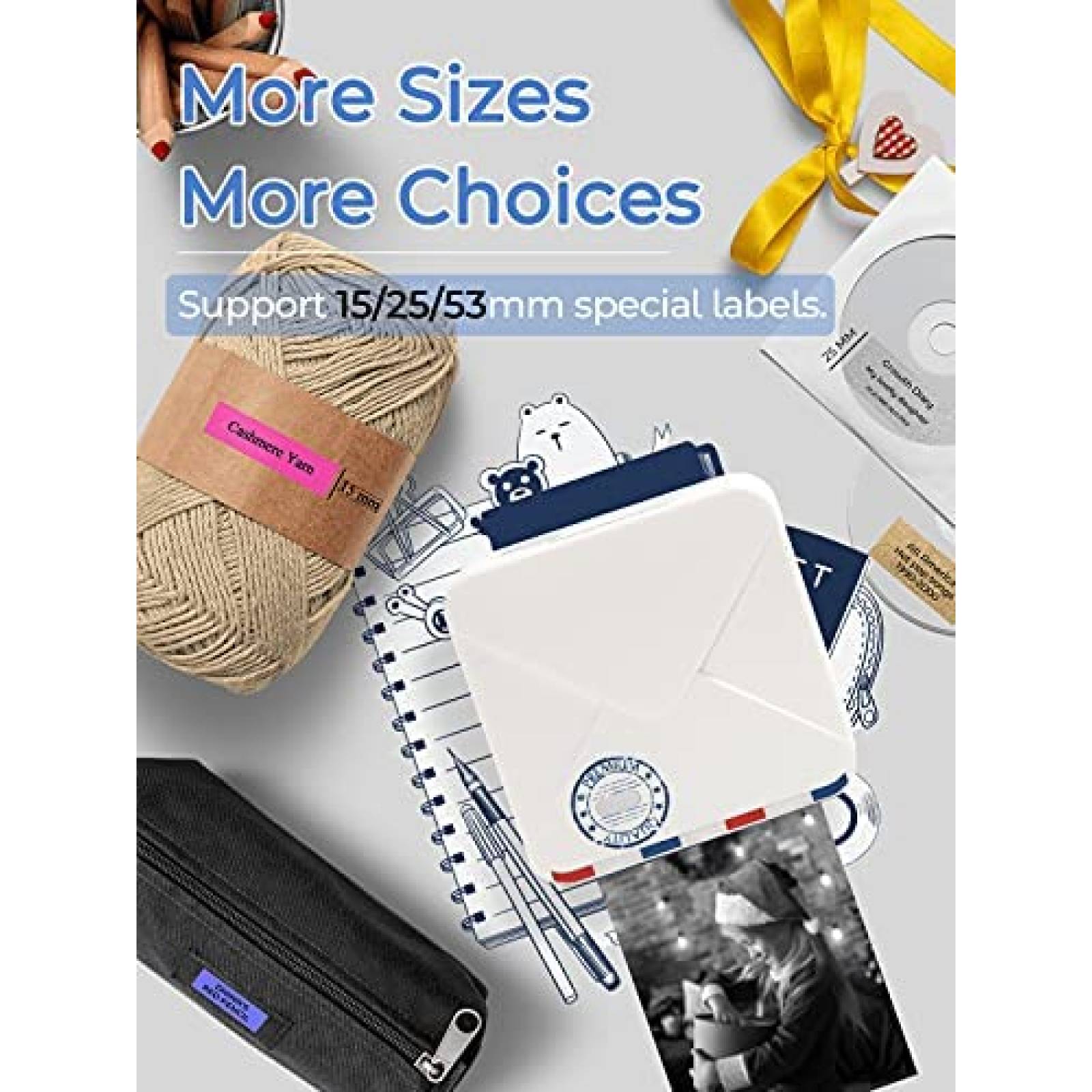 Impresora portatil Phomemo M02S 300DPI con 6 rollos -Blanco