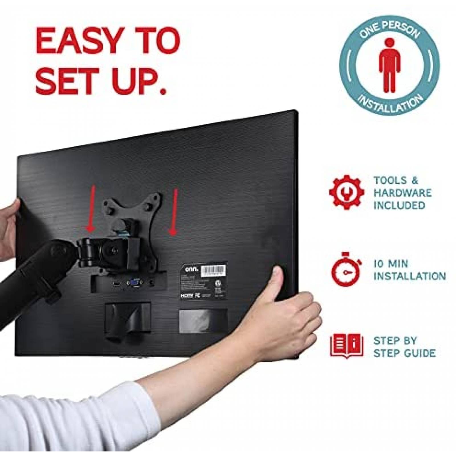 Soporte monitor Quarx Dual brazo 32" dos monitores Negro