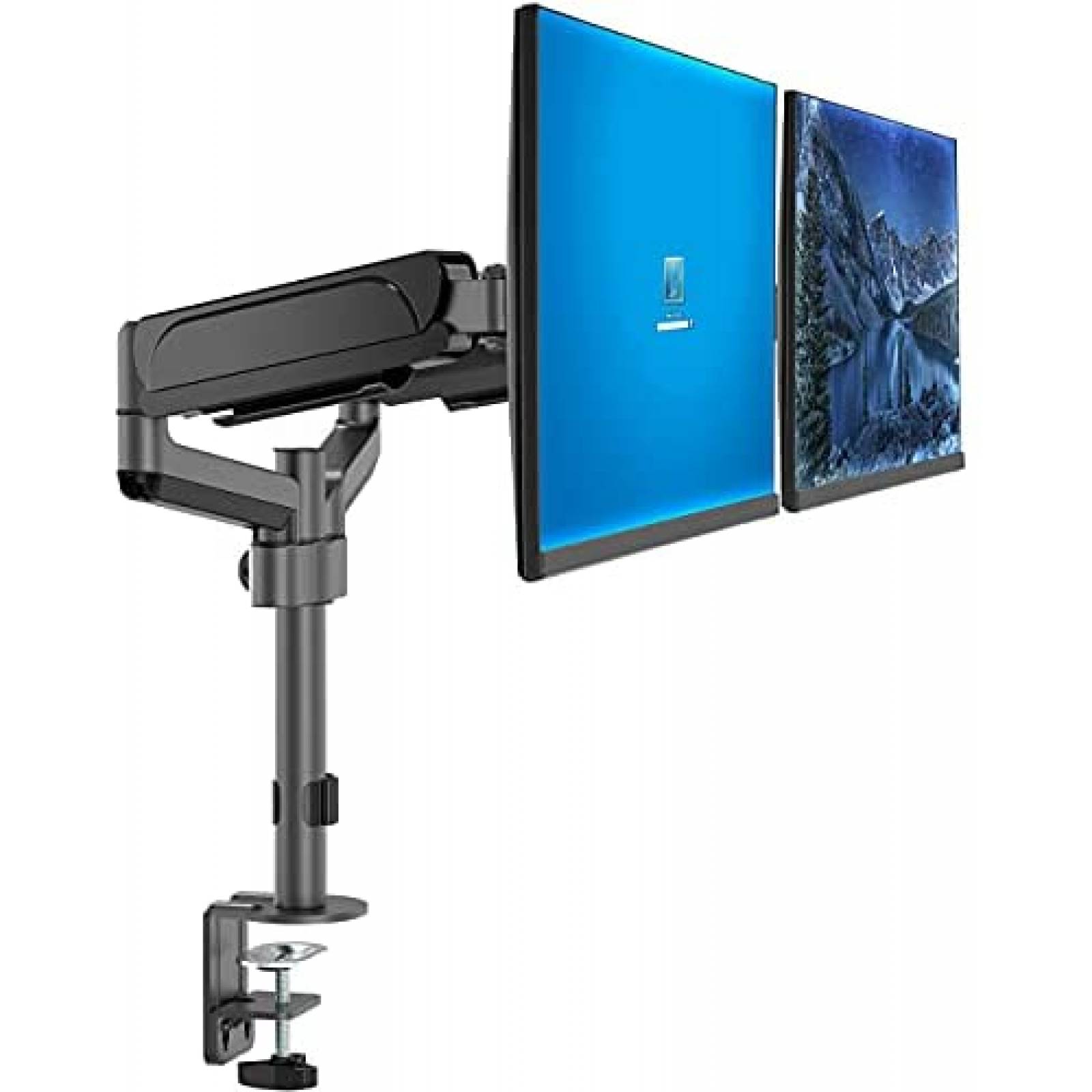 Soporte monitor Quarx Dual brazo 32" dos monitores Negro