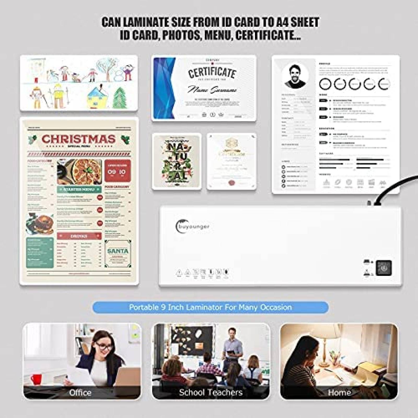 Kit Laminadora Buyounger con Redondeador de Esquinas -Blanco