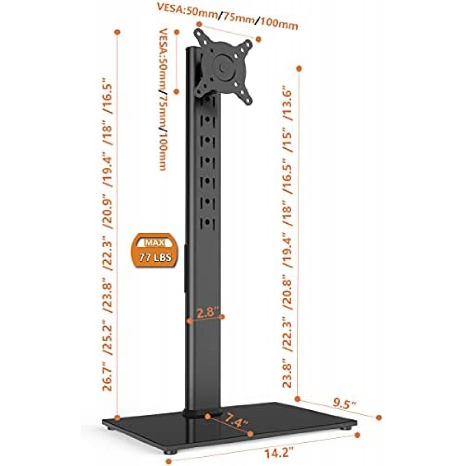 Soporte Monitor Hemudu HT05B-003 Rotatorio 45 43" -Negro