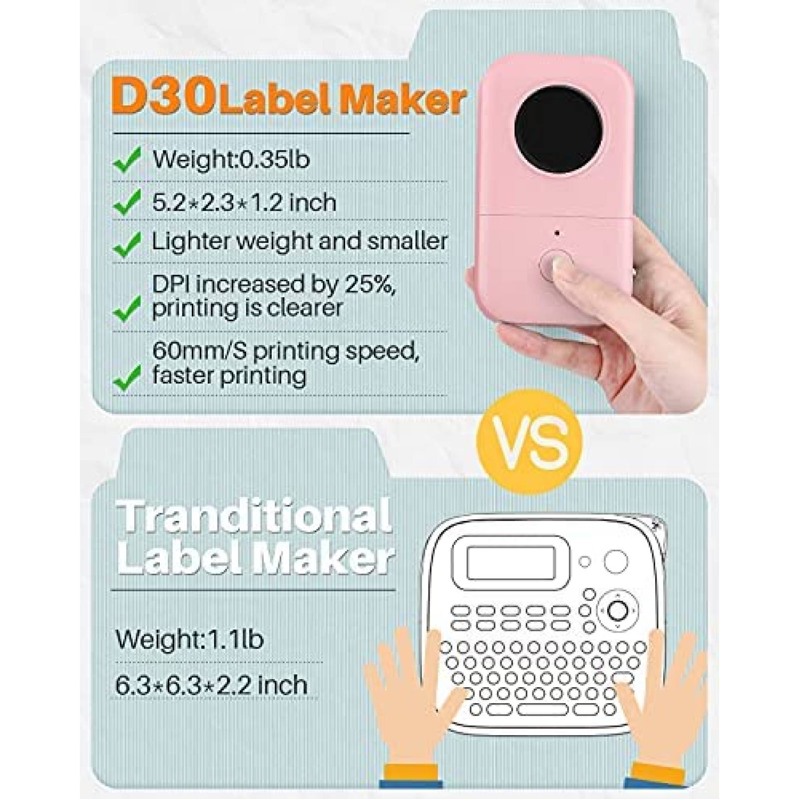 Etiquetadora Phomemo D30 Portatil Inalambrica -Rosa