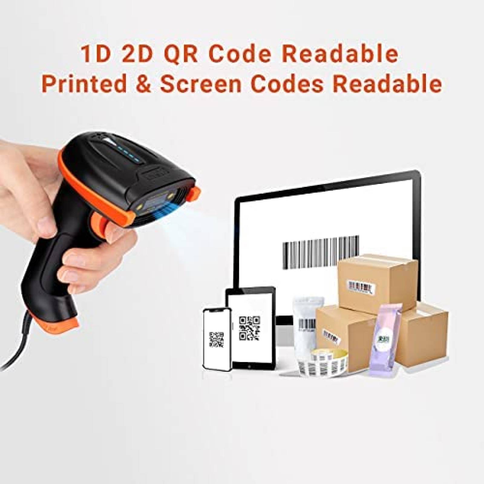 Lector Codigo Barras Tera 711 Ergonomico Impermeable -Negro