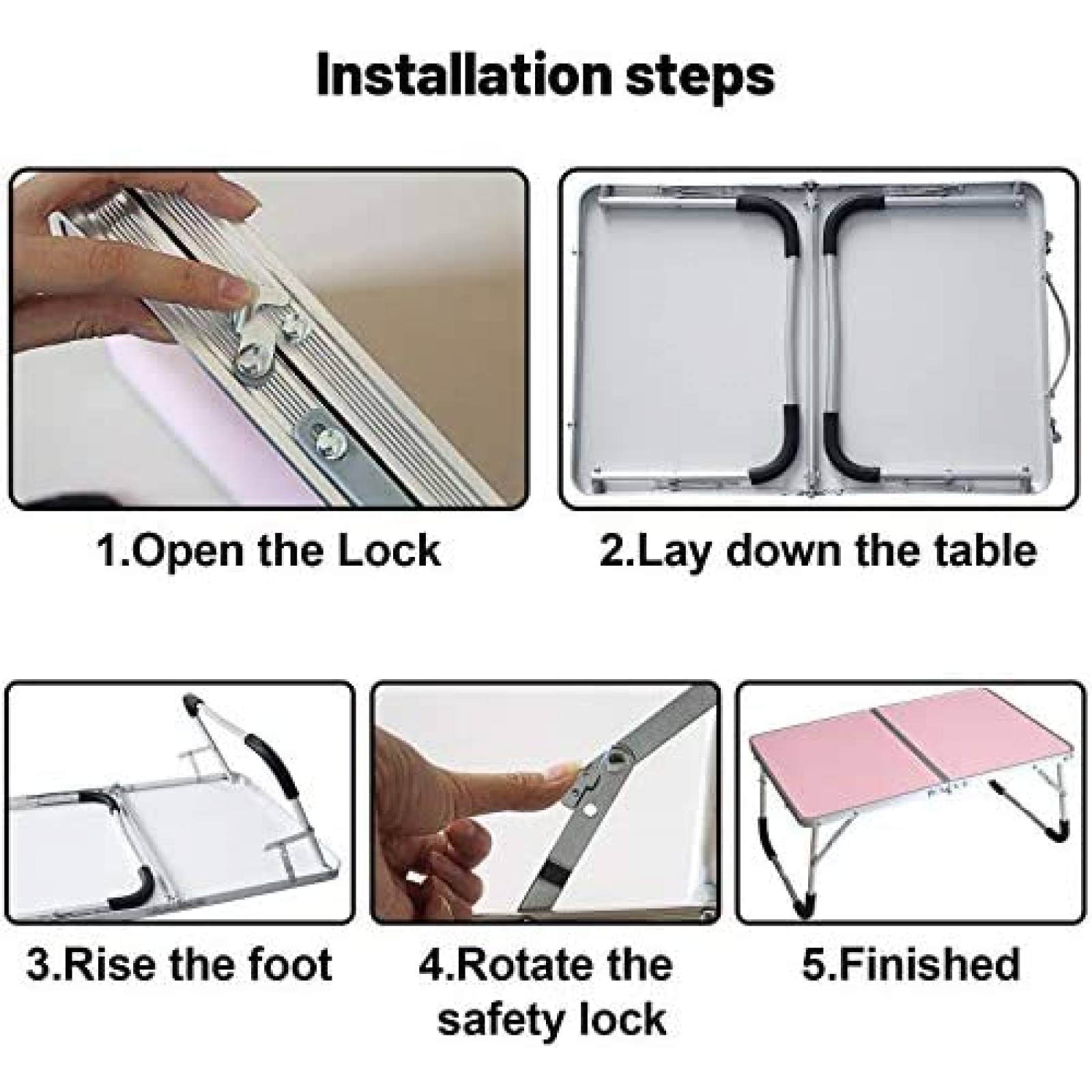 Mesita De Cama Jucaifu Plegable Para Laptop De 16'' -Rosa
