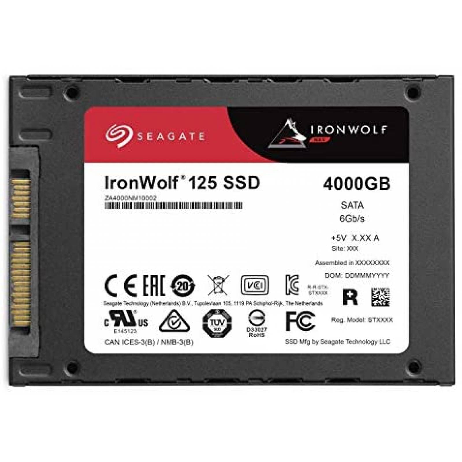 Unidad Estado Solido Seagate IronWolf 125 Interno 4TB -Negro