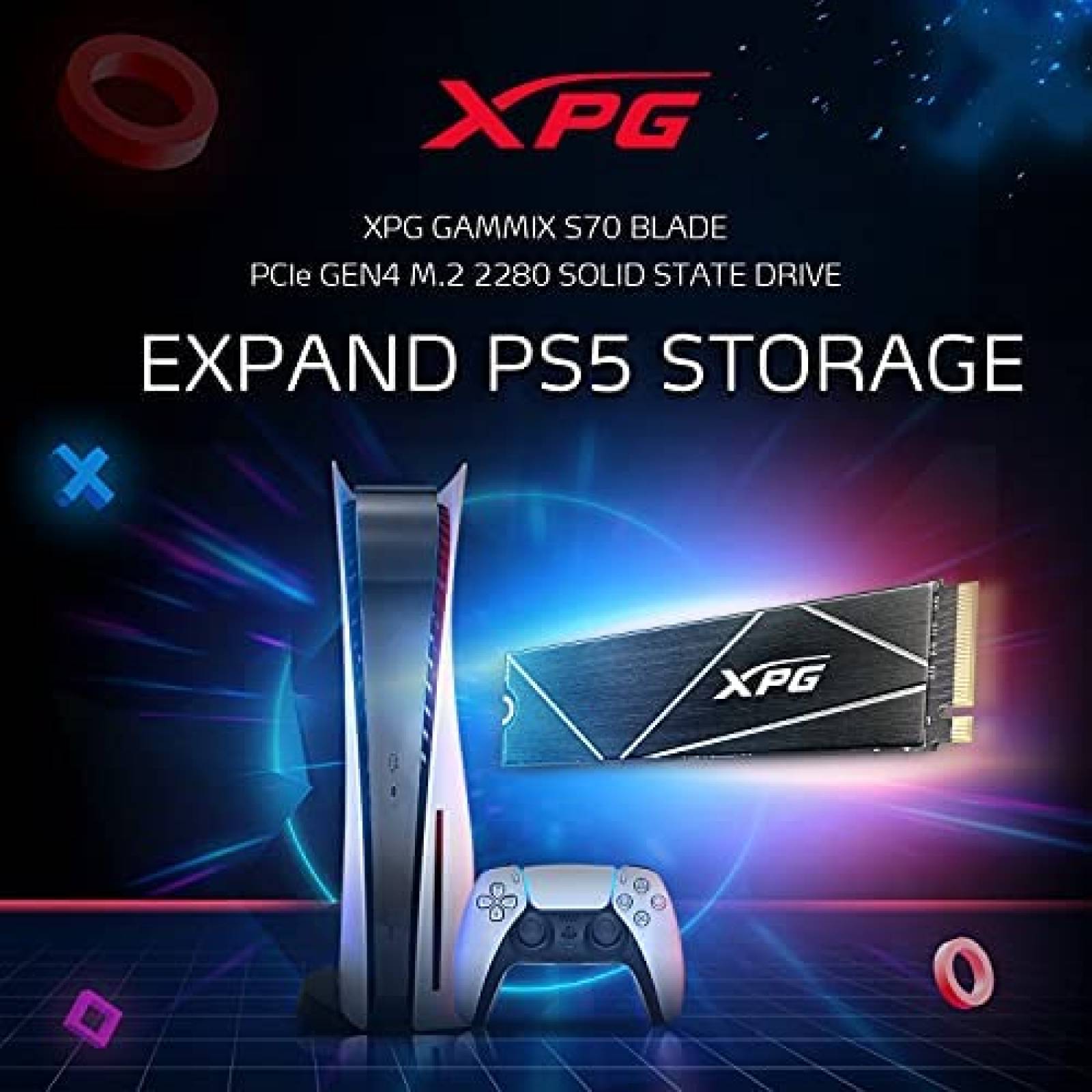 SSD XPG GAMMIX S70 Blade de 2TB 7,400 MB/s para PS5