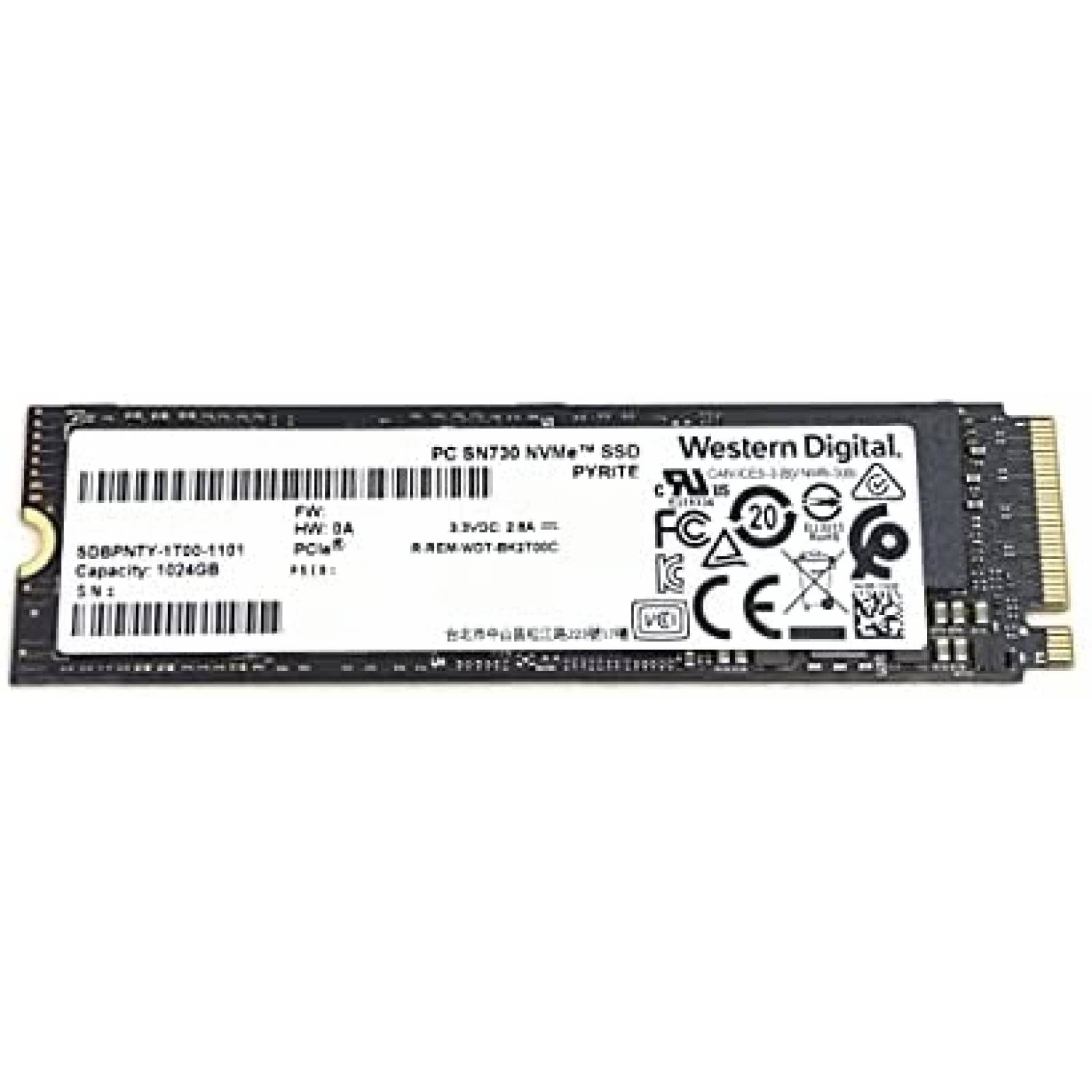 SSD Western Digital de 1TB SN730 NVMe PCIe Gen3 x4 M.2 2280