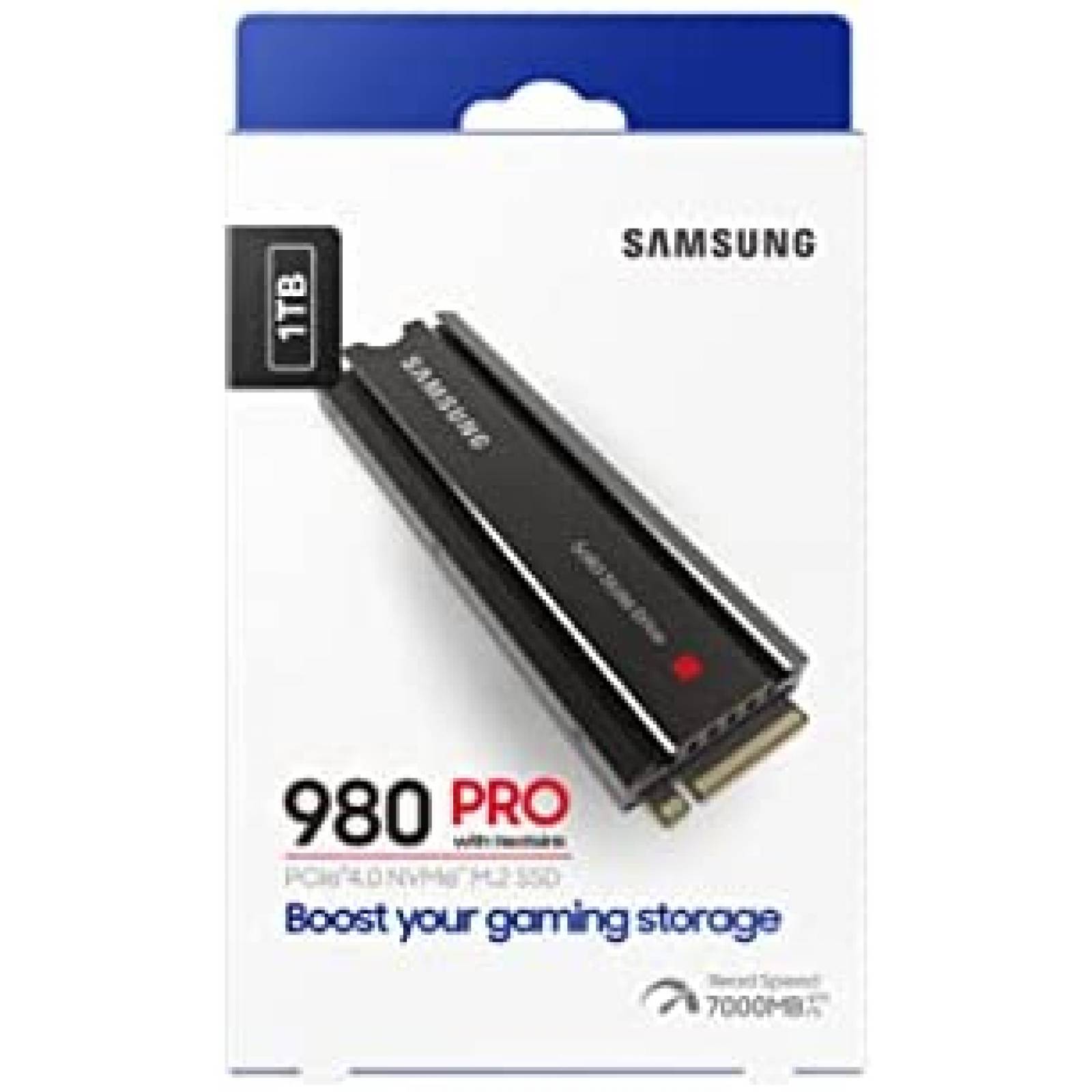 SSD Samsung 980 Pro 1TB PCIe NVMe M.2 Con Disipador de Calor