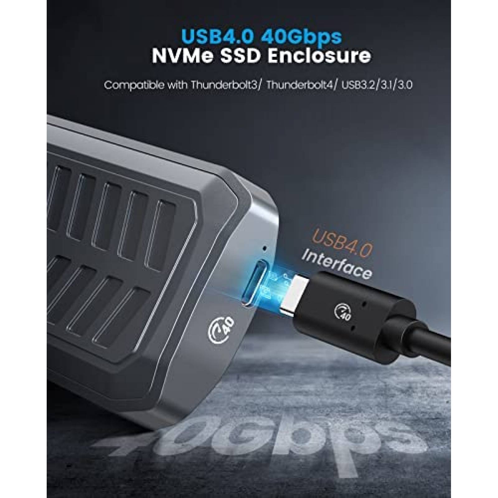 Caja SSD ORICO M2V02 de 2TB USB4.0 40Gbps USB3.1 Gen2