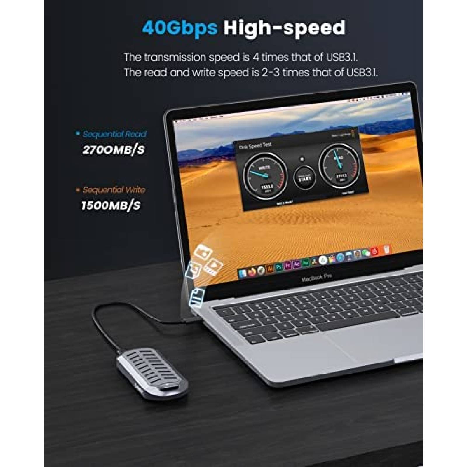 Caja SSD ORICO M2V02 de 2TB USB4.0 40Gbps USB3.1 Gen2