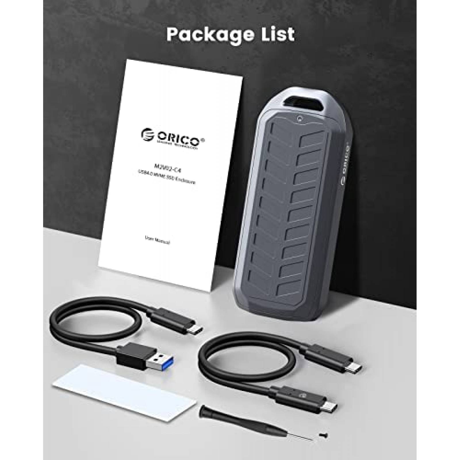 Caja SSD ORICO M2V02 de 2TB USB4.0 40Gbps USB3.1 Gen2