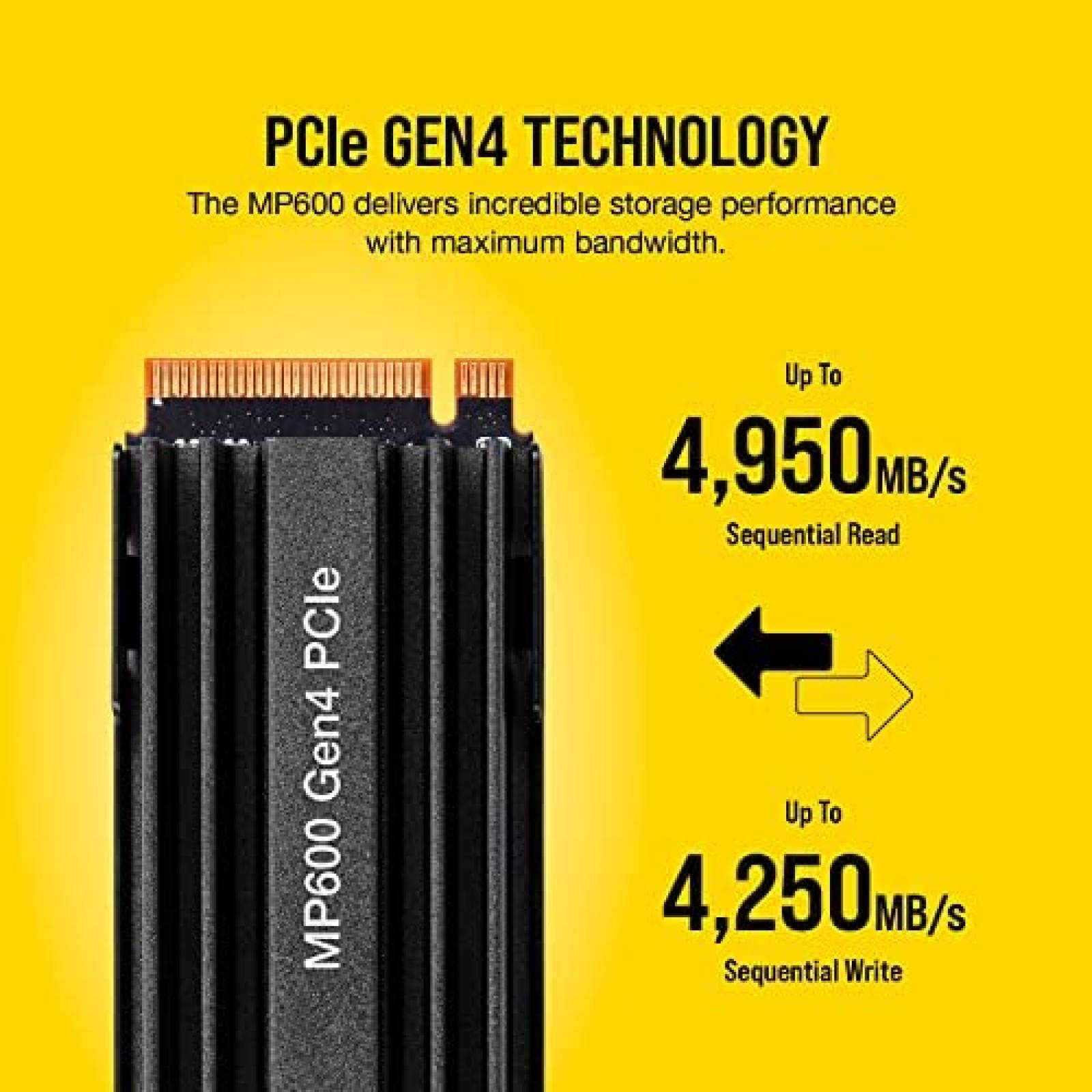 SSD Corsair Series MP600 de 1TB M.2 NVMe PCIe Gen4 2