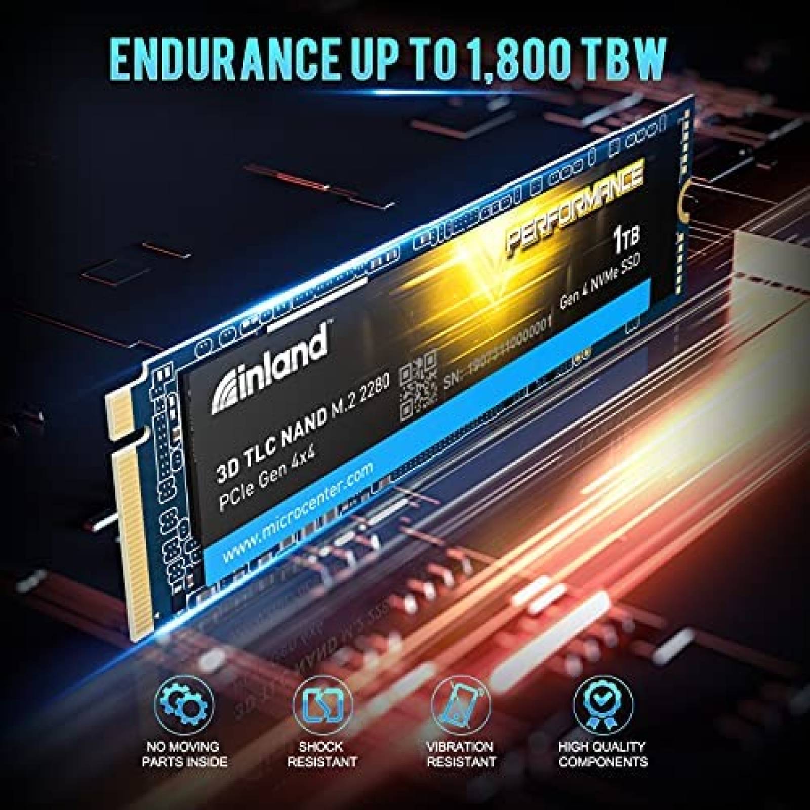 SSD Inland Performance 1TB PCIe Gen 4.0 NVMe 4 x4 Negro