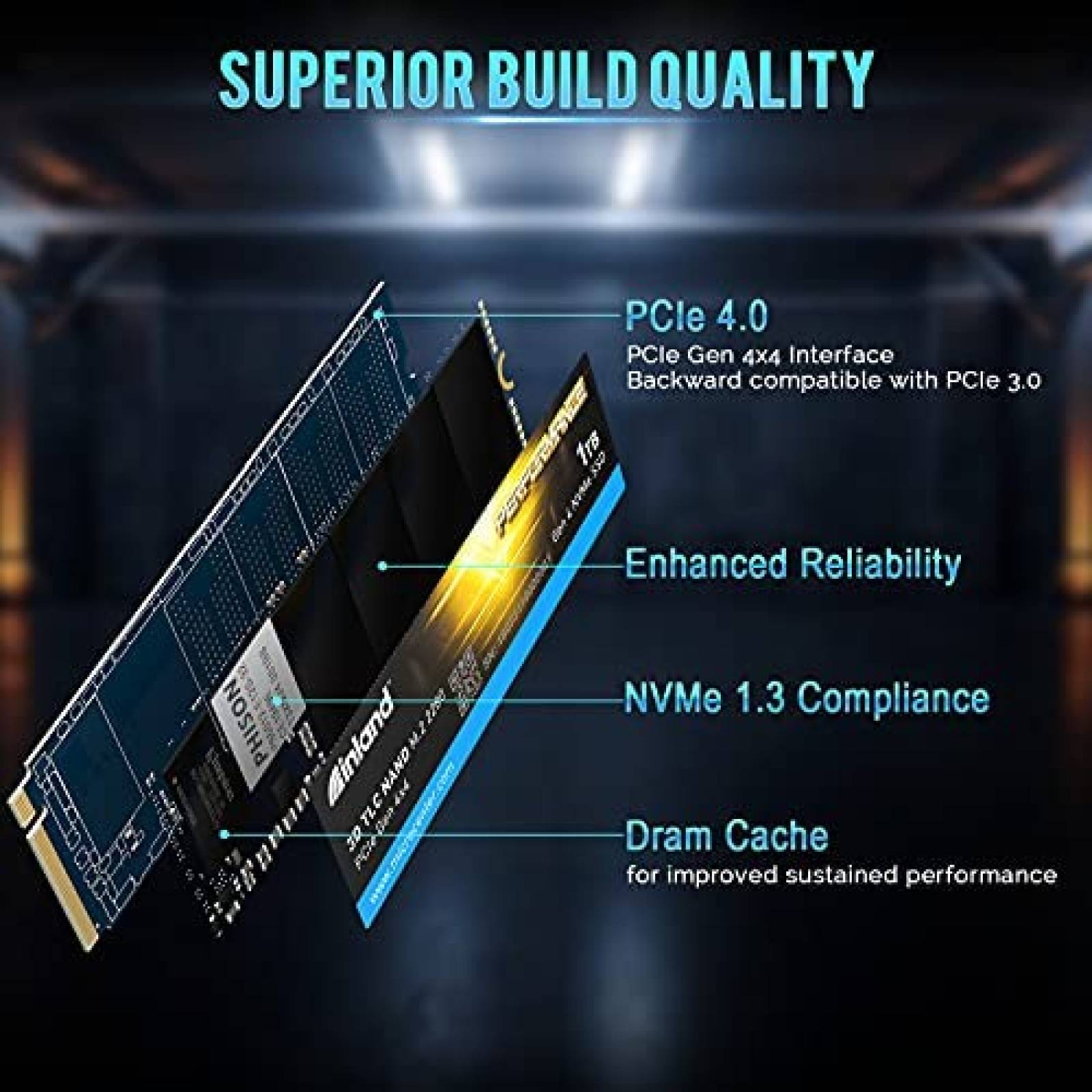 SSD Inland Performance 1TB PCIe Gen 4.0 NVMe 4 x4 Negro