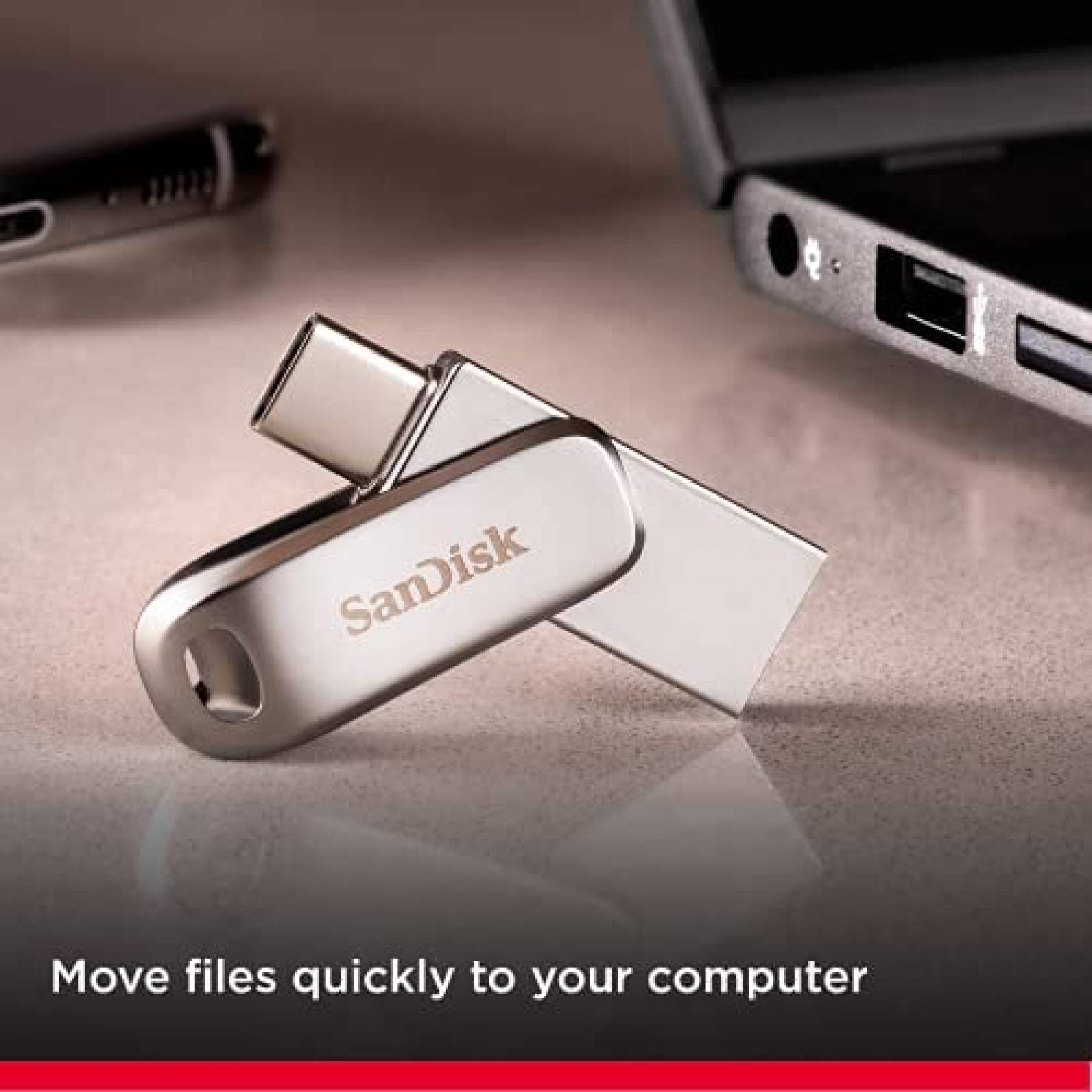 Memoria USB SanDisk de 1 TB tipo C 150 Gbps -Plata