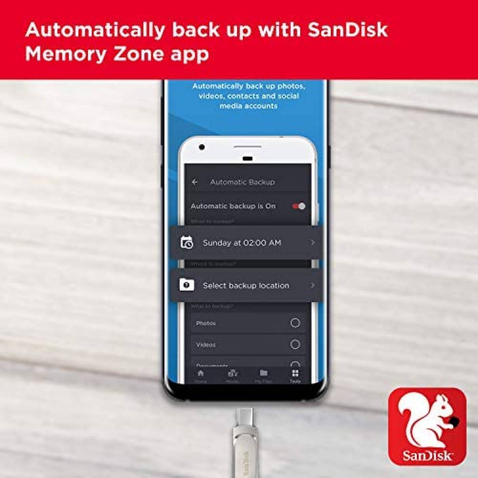 Memoria USB SanDisk de 1 TB tipo C 150 Gbps -Plata