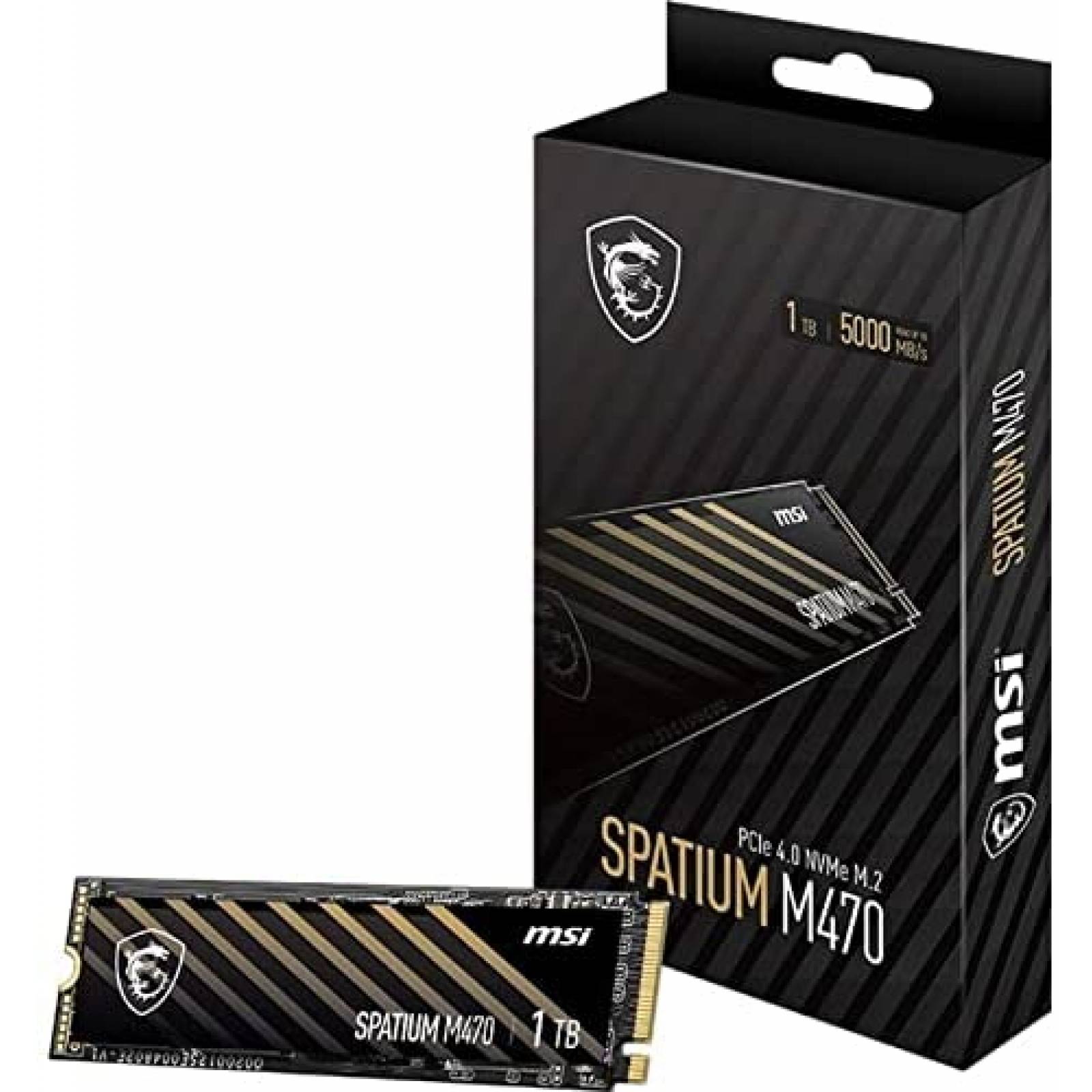 SSD MSI SPATIUM M470 de 1TB PCIe 4.0 NVMe M.2 Max. 5000Mbps