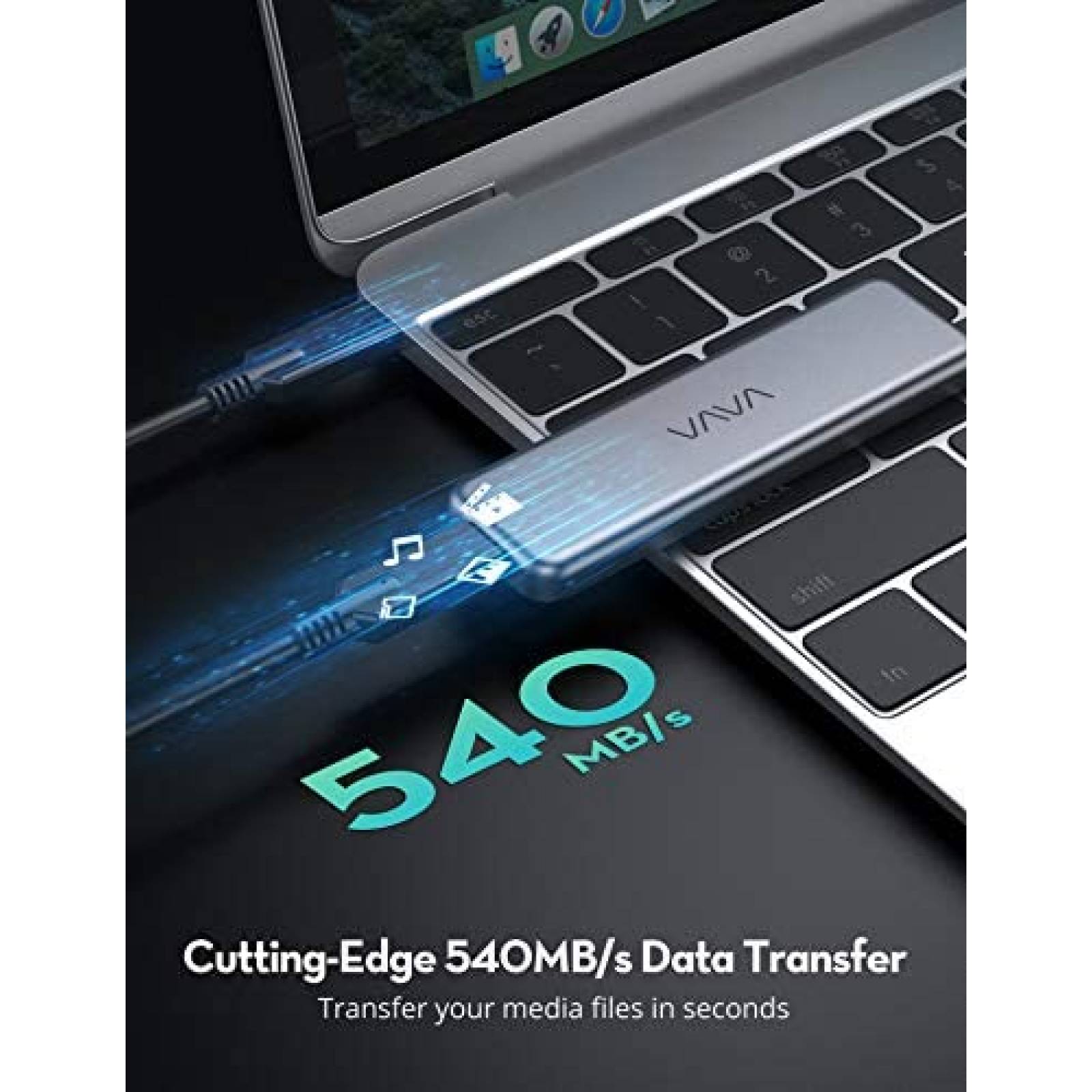 SSD externo VAVA Pro 512GB transferencia de datos de 540MB/S