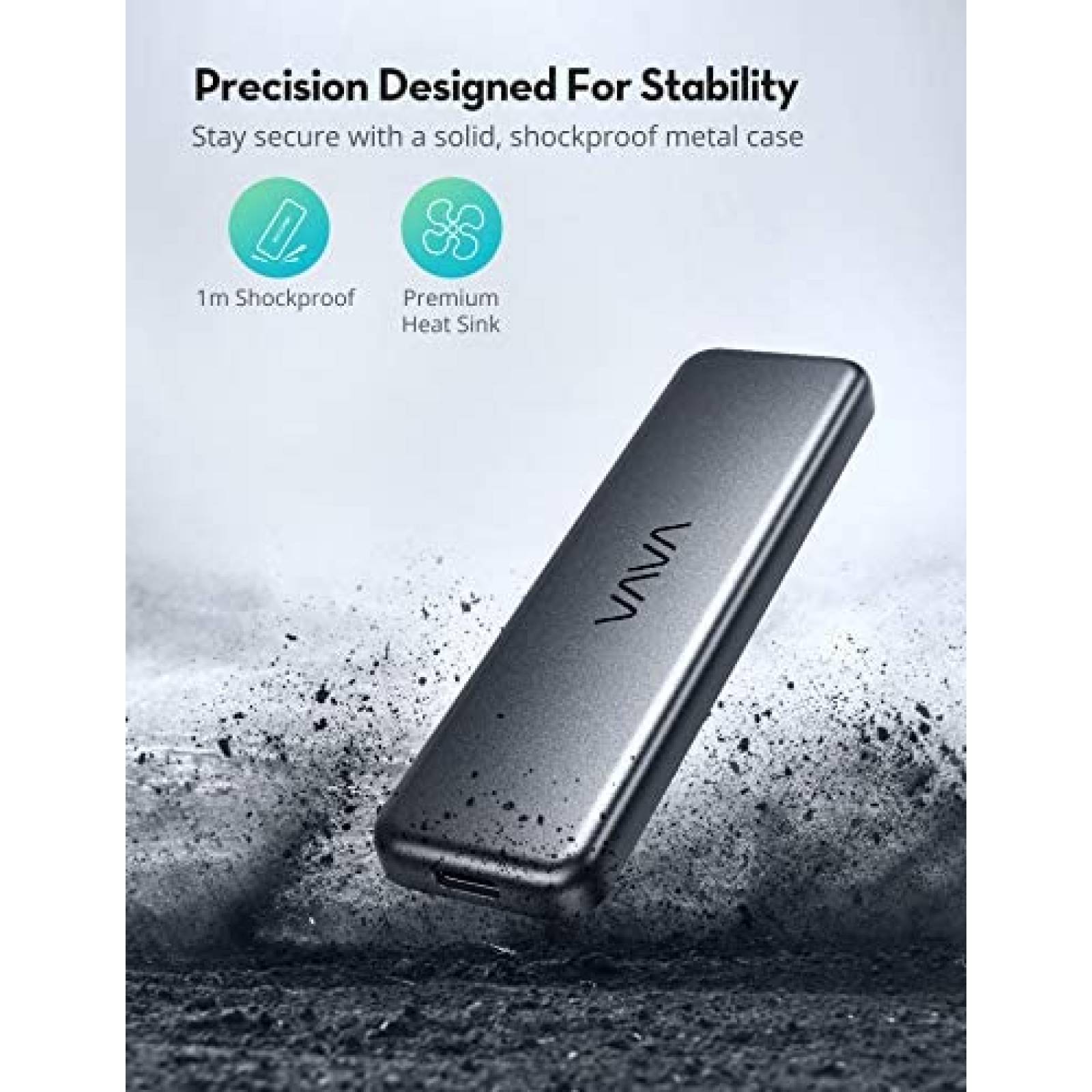 SSD externo VAVA Pro 512GB transferencia de datos de 540MB/S