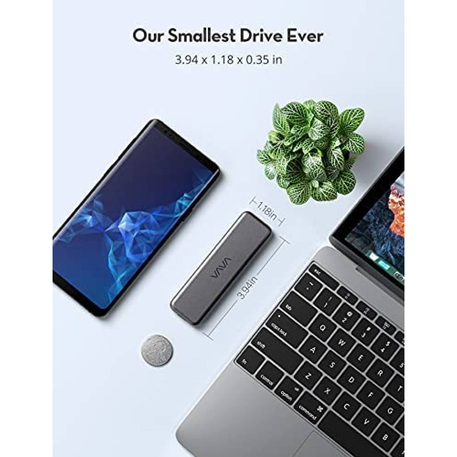 SSD externo VAVA Pro 512GB transferencia de datos de 540MB/S