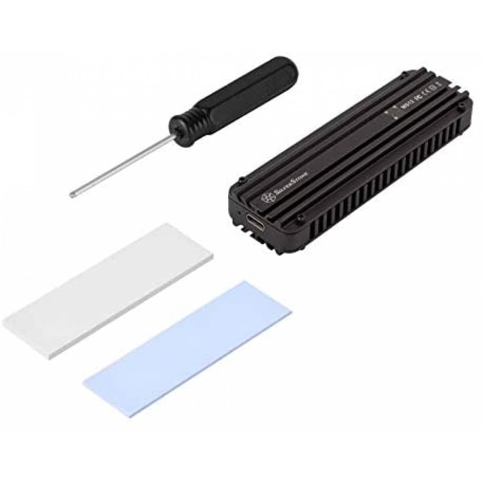 Disco duro USB-C Silverstone MS12 20Gbps Gen2x2 -Negro