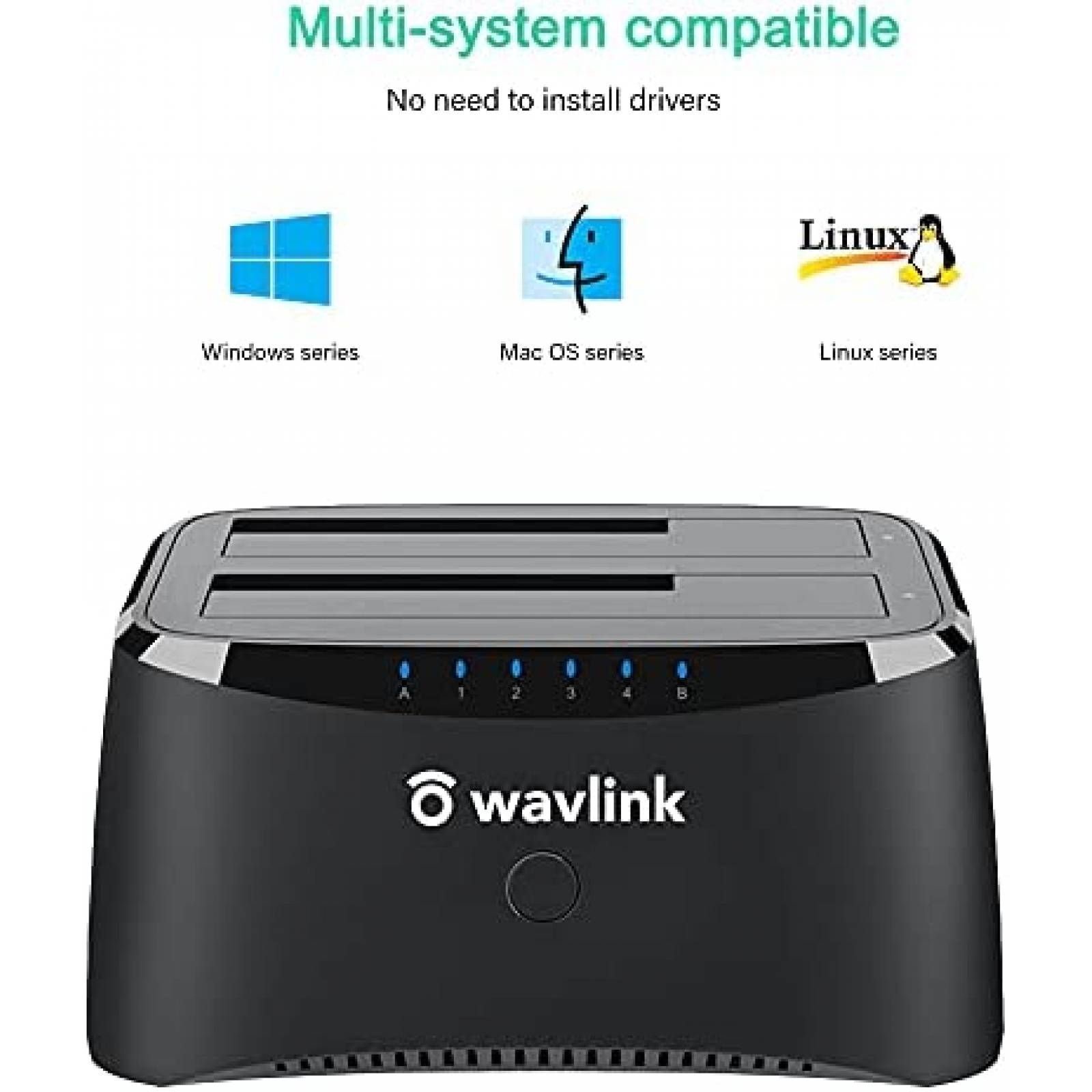 Disco Duro Externo WAVLINK USB3.0 a SATA I/II/III Plata
