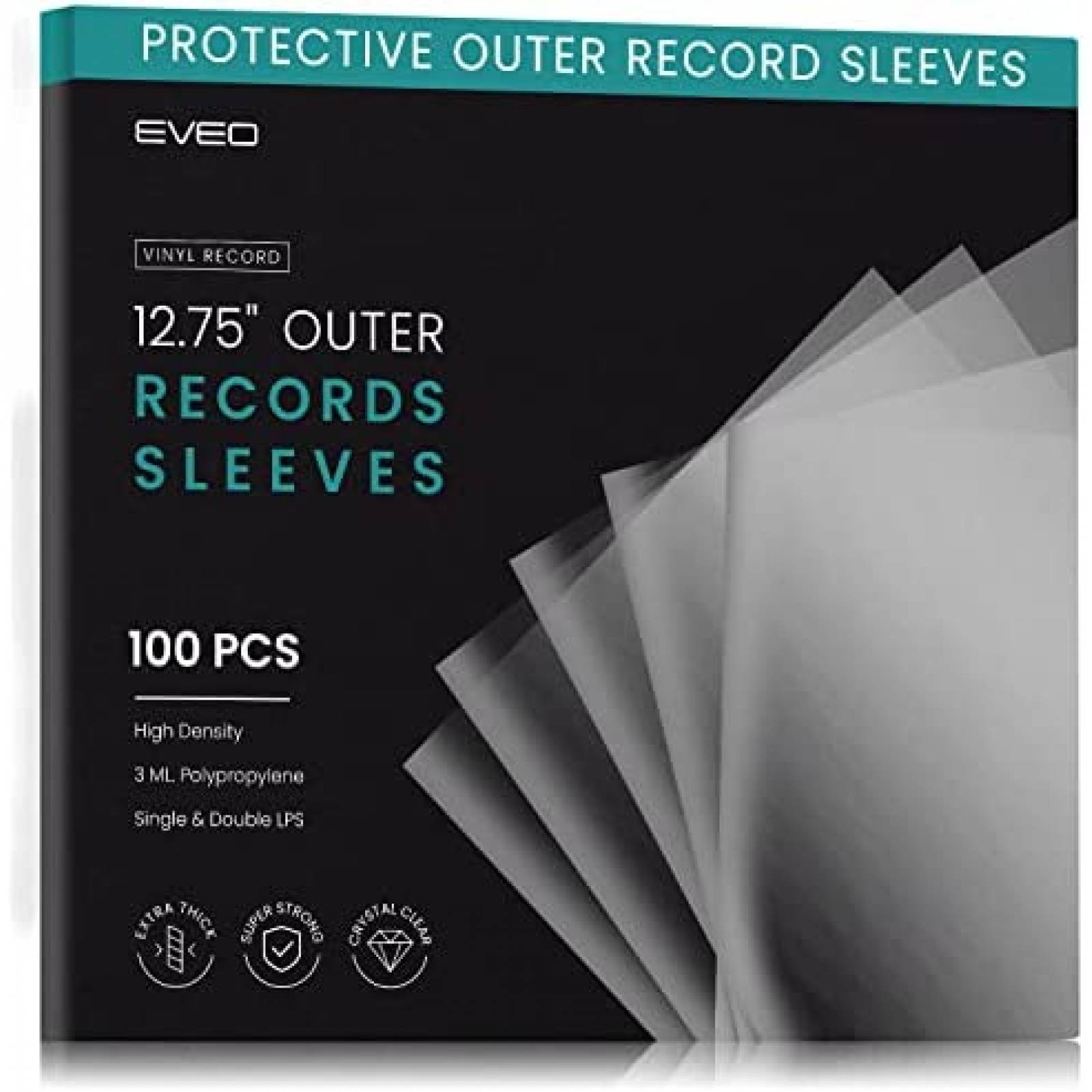 Pack lamina protectora disco vinilo EVEO x100 -Transparente