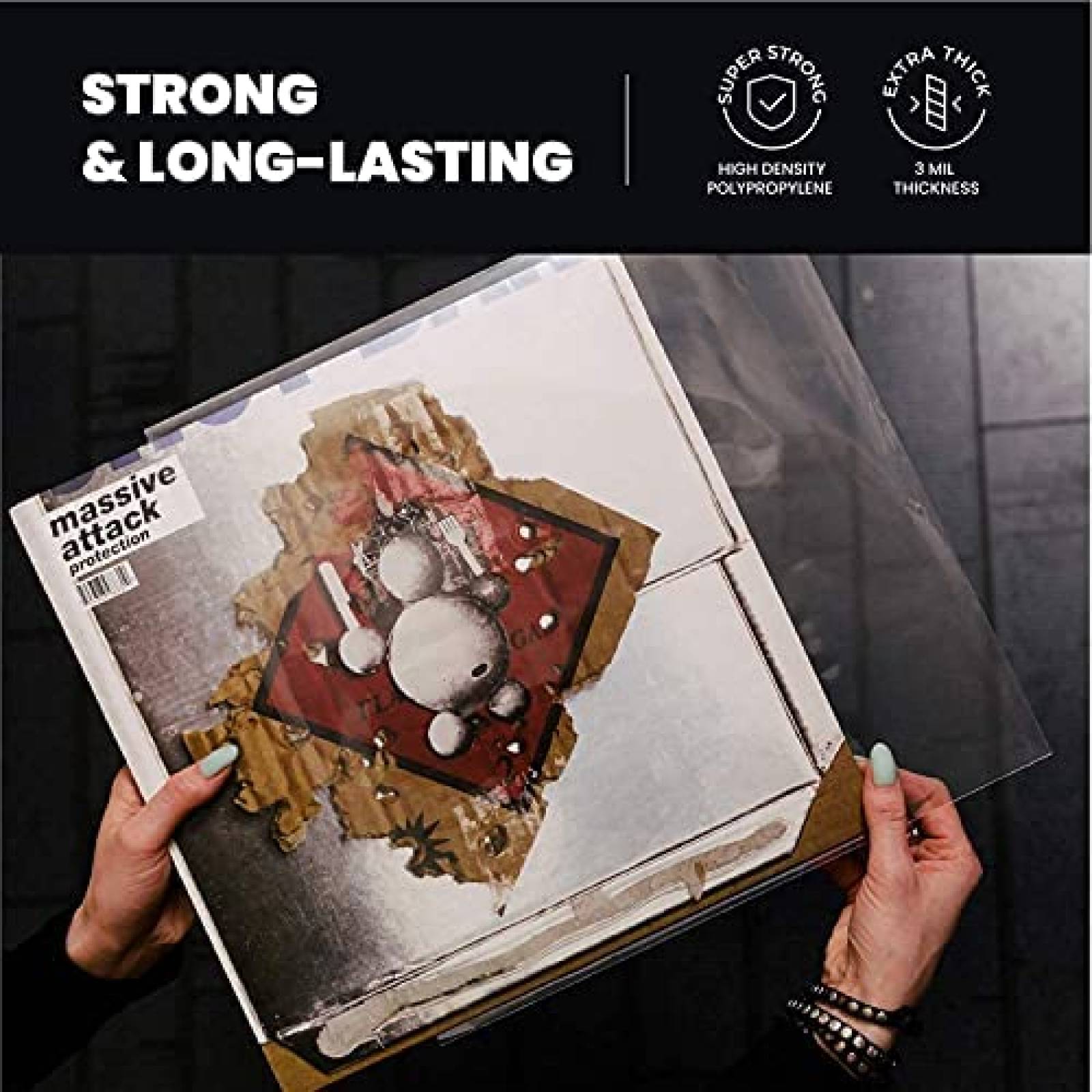 Pack lamina protectora disco vinilo EVEO x100 -Transparente