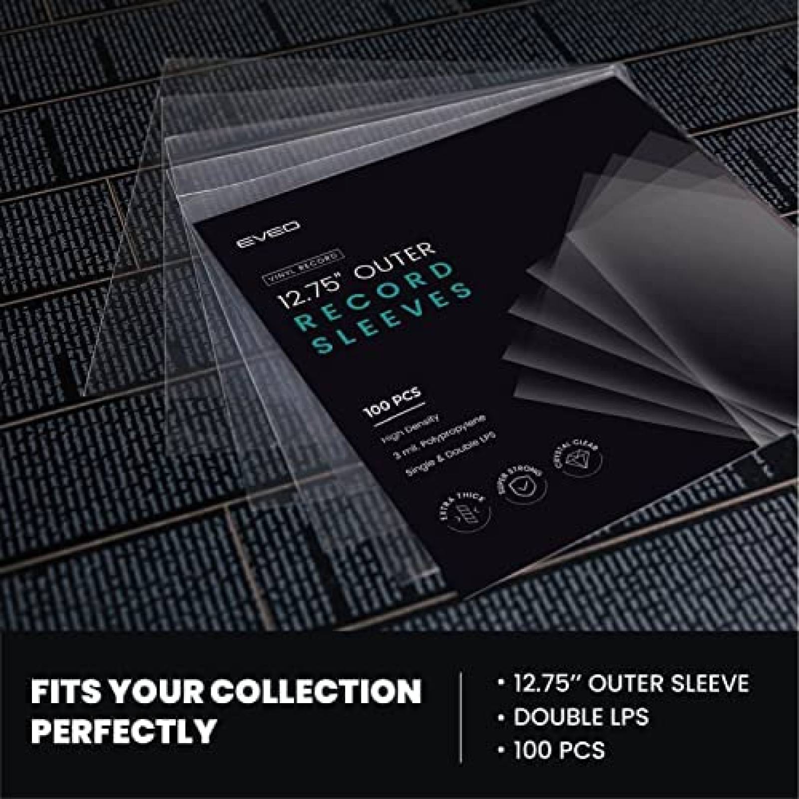 Pack lamina protectora disco vinilo EVEO x100 -Transparente