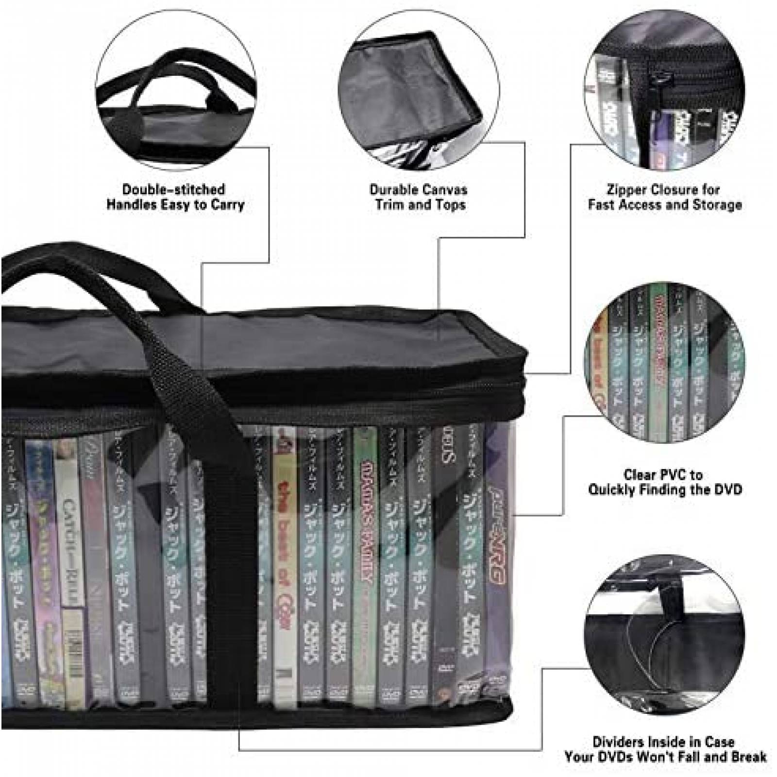 Pack bolsas para DVD DABLUE X2 para 60 -Transparente