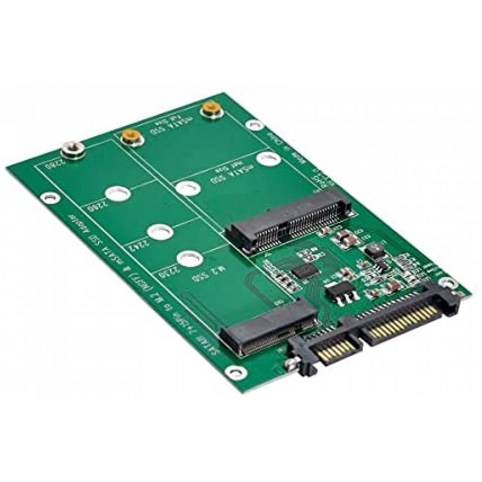 Adaptador PCBA NFHK Mini PCI- E 2 en 1 SSD a SATA 3.0 -Verde