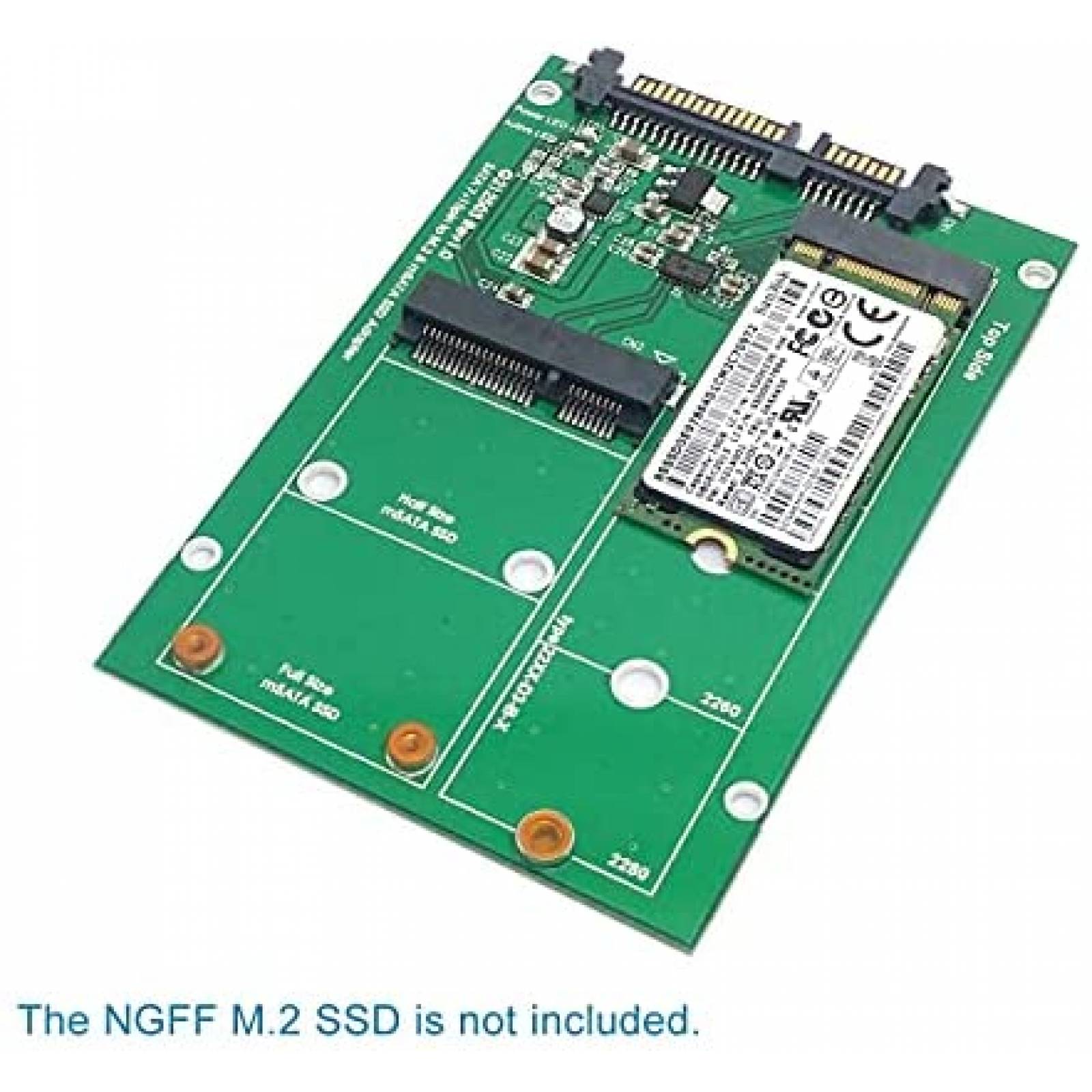 Adaptador PCBA NFHK Mini PCI- E 2 en 1 SSD a SATA 3.0 -Verde