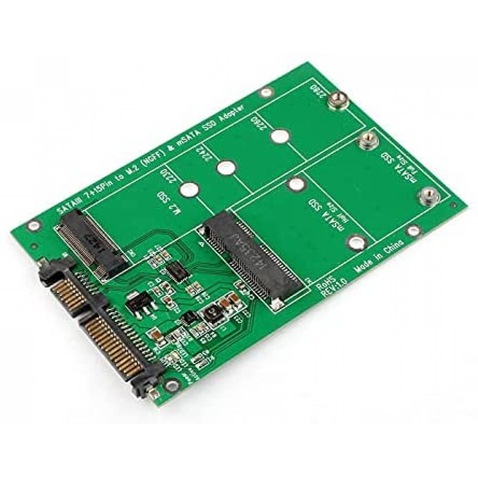 Adaptador PCBA NFHK Mini PCI- E 2 en 1 SSD a SATA 3.0 -Verde