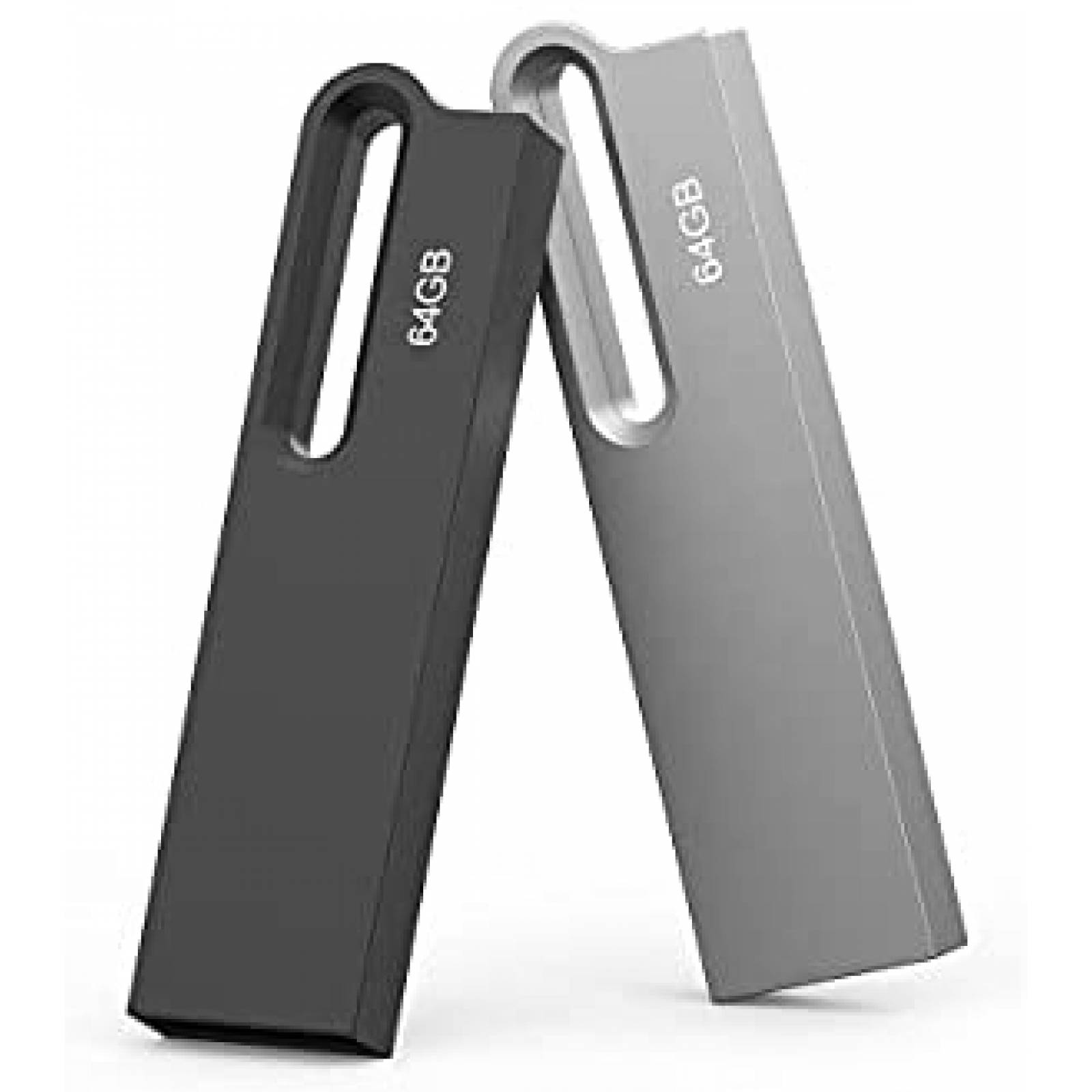 Pack memorias USB Aiibe X2 64GB de metal -Negro/gris