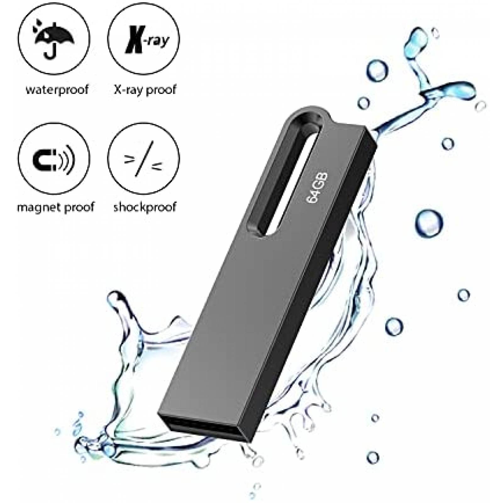 Pack memorias USB Aiibe X2 64GB de metal -Negro/gris