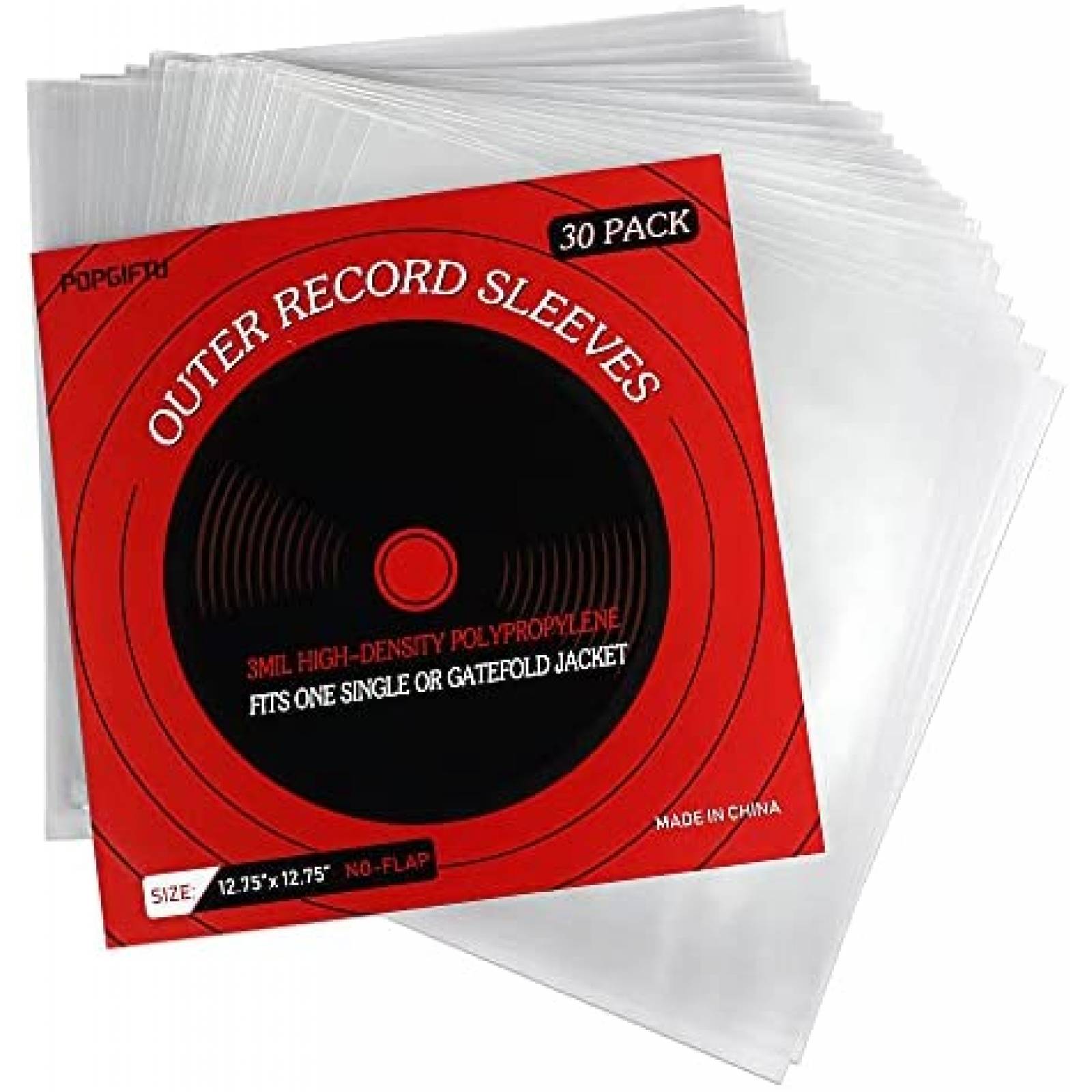 Protector Discos Vinyl POPGIFTU Plastico 12" 30 unidades