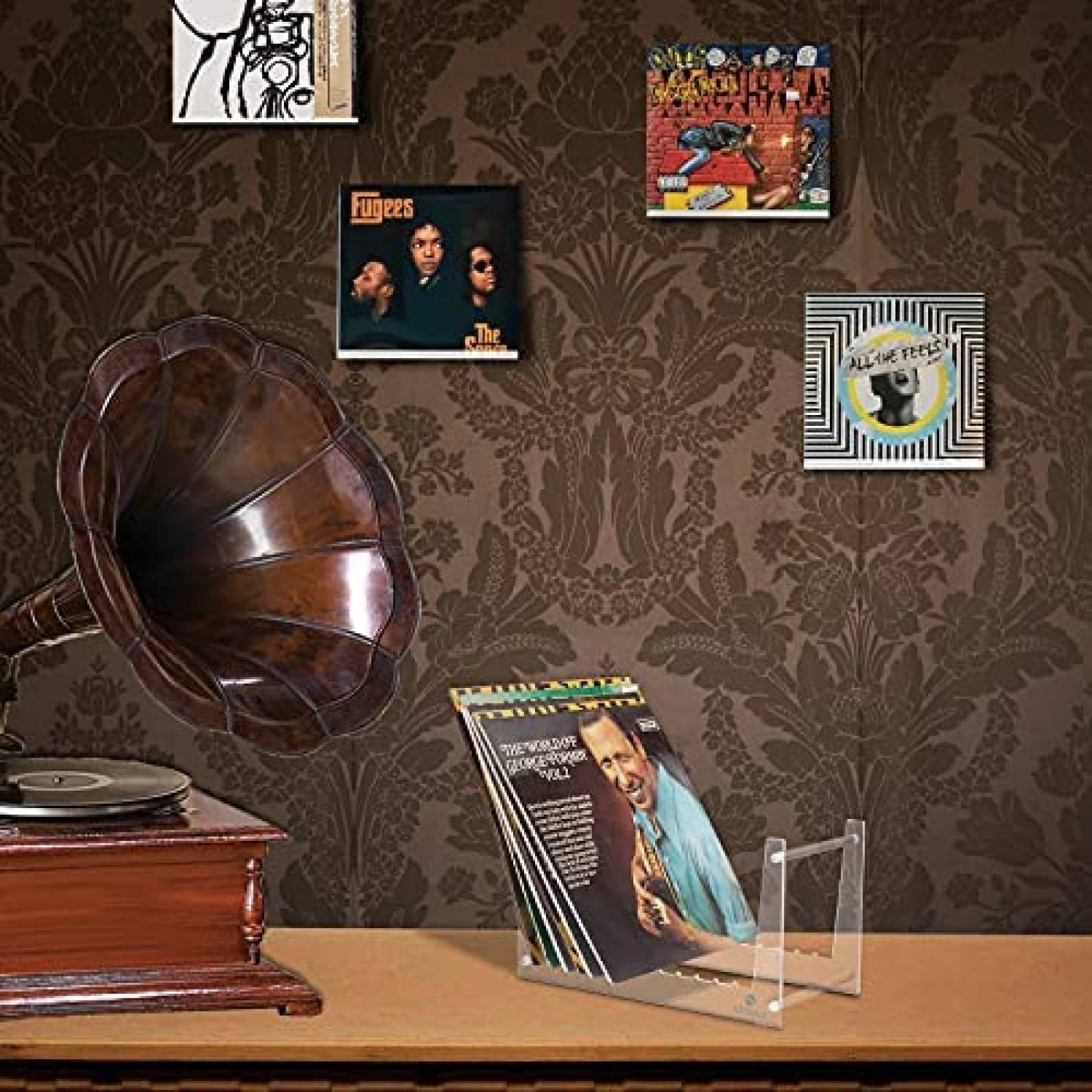 Stand para discos de vinilo GUDGI de acrilico -Transaprente