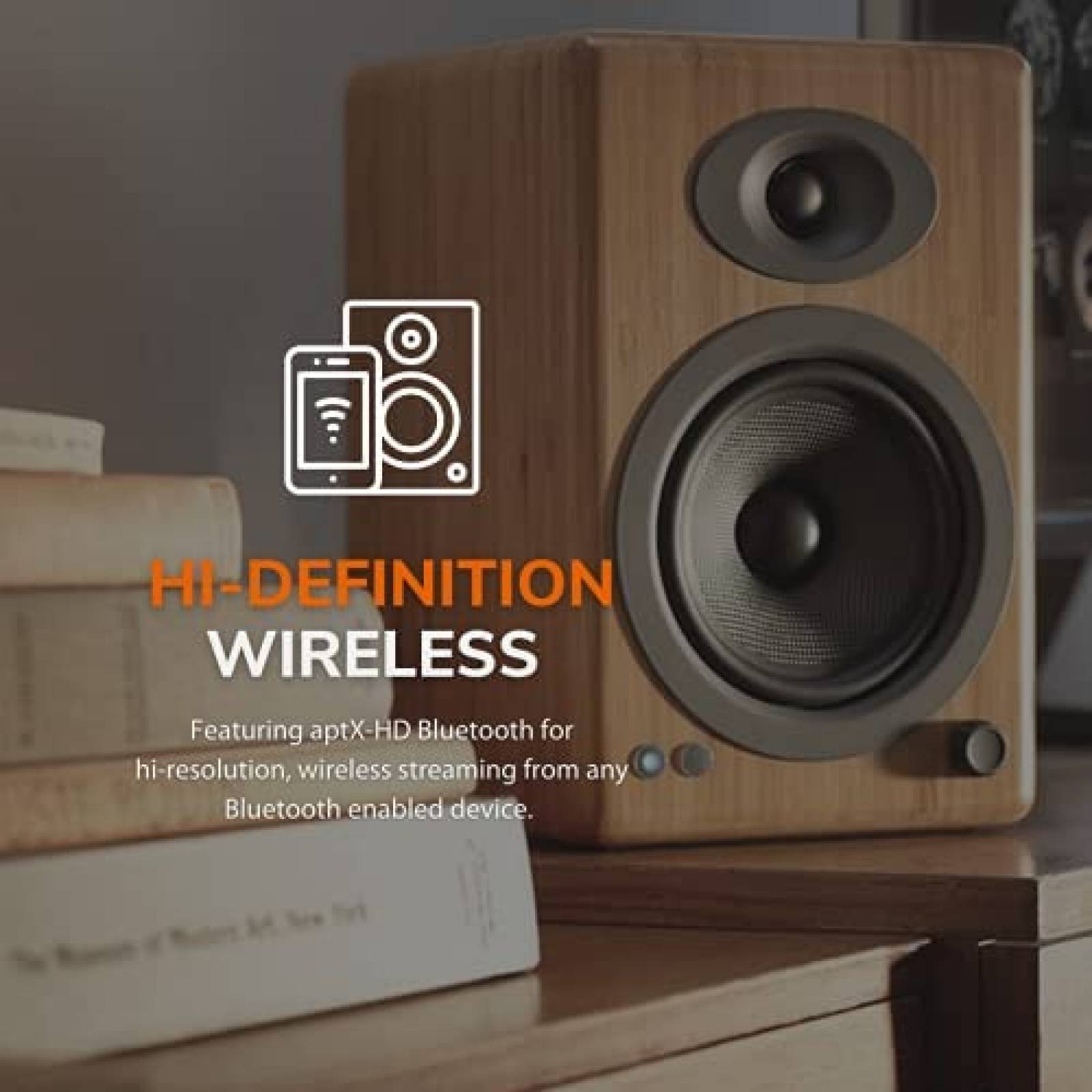 Bocinas Inalambricas Audioengine A5+ Plus Bluetooth -Bamboo
