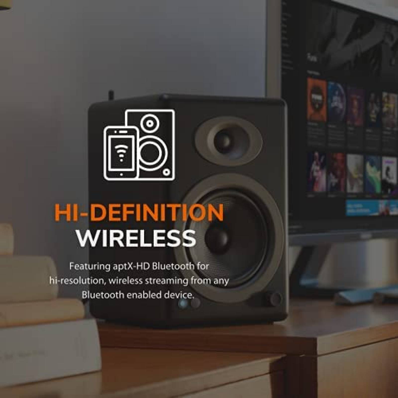 Bocinas Inalambricas Audioengine A5+ Plus Bluetooth -Negro