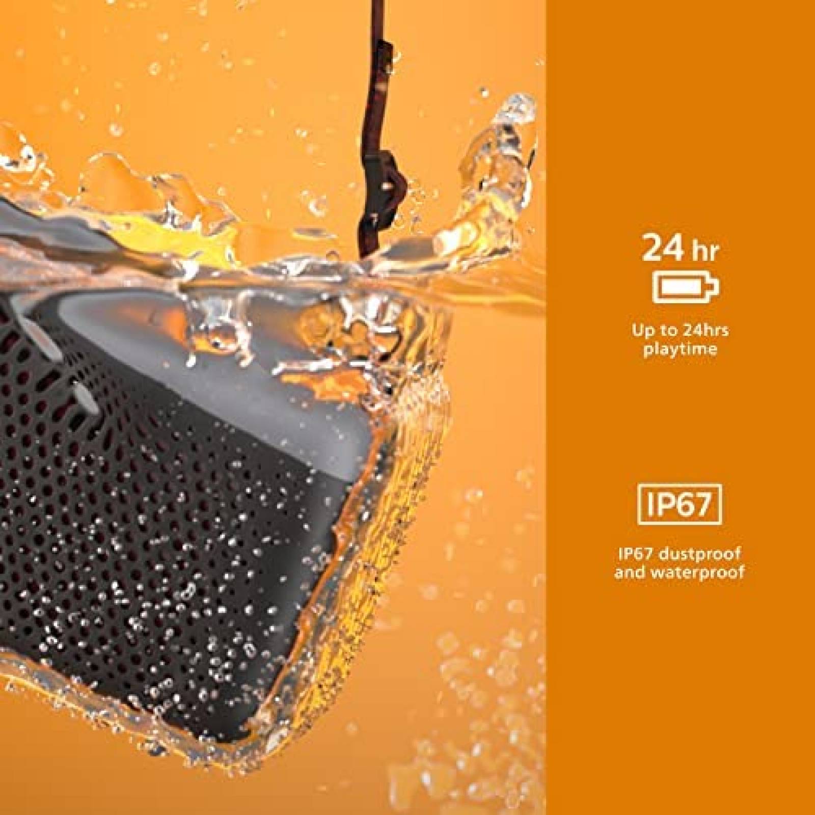 Bocina Portatil Philips S7807 IP67 Bluetooth -Negro