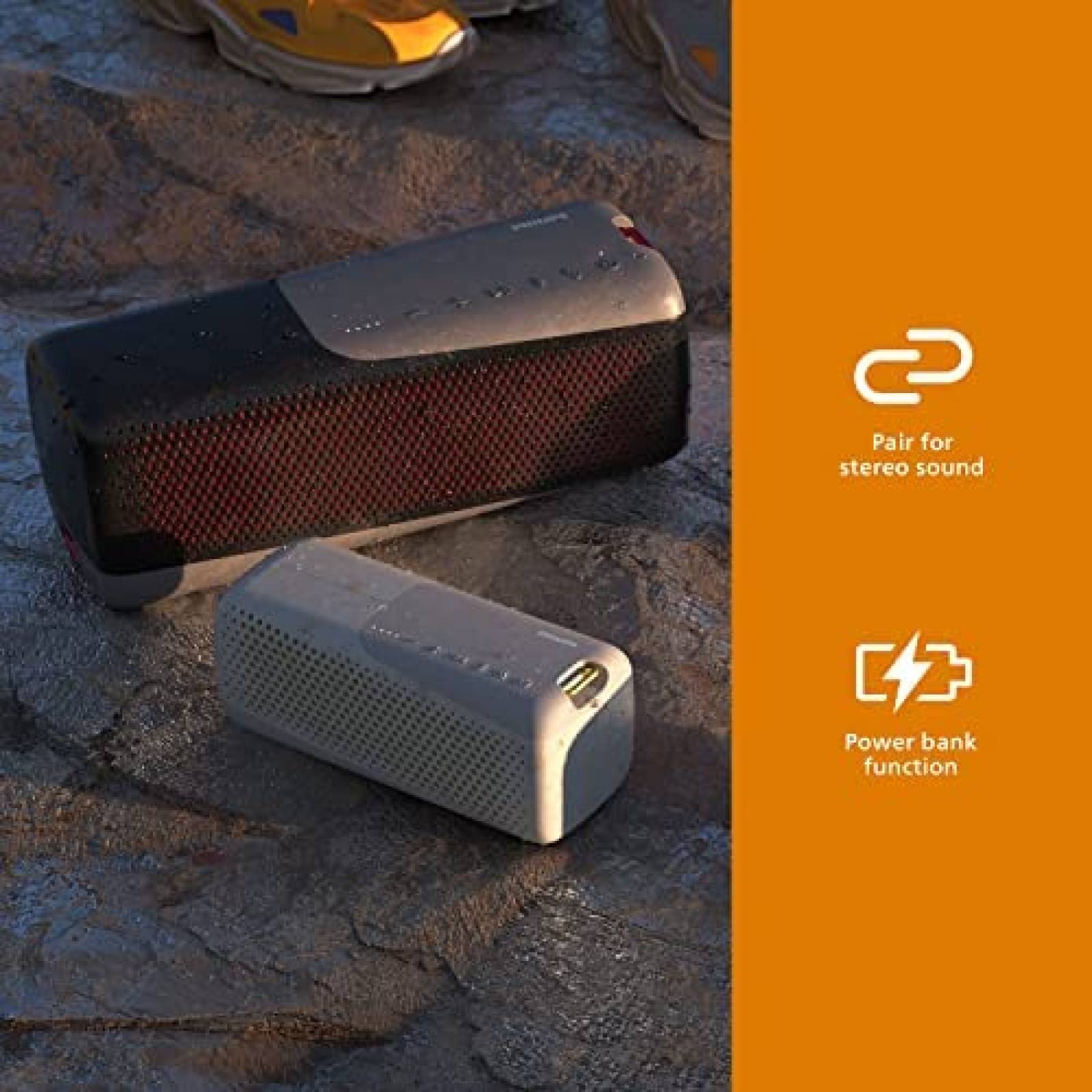 Bocina Portatil Philips S7807 IP67 Bluetooth -Negro