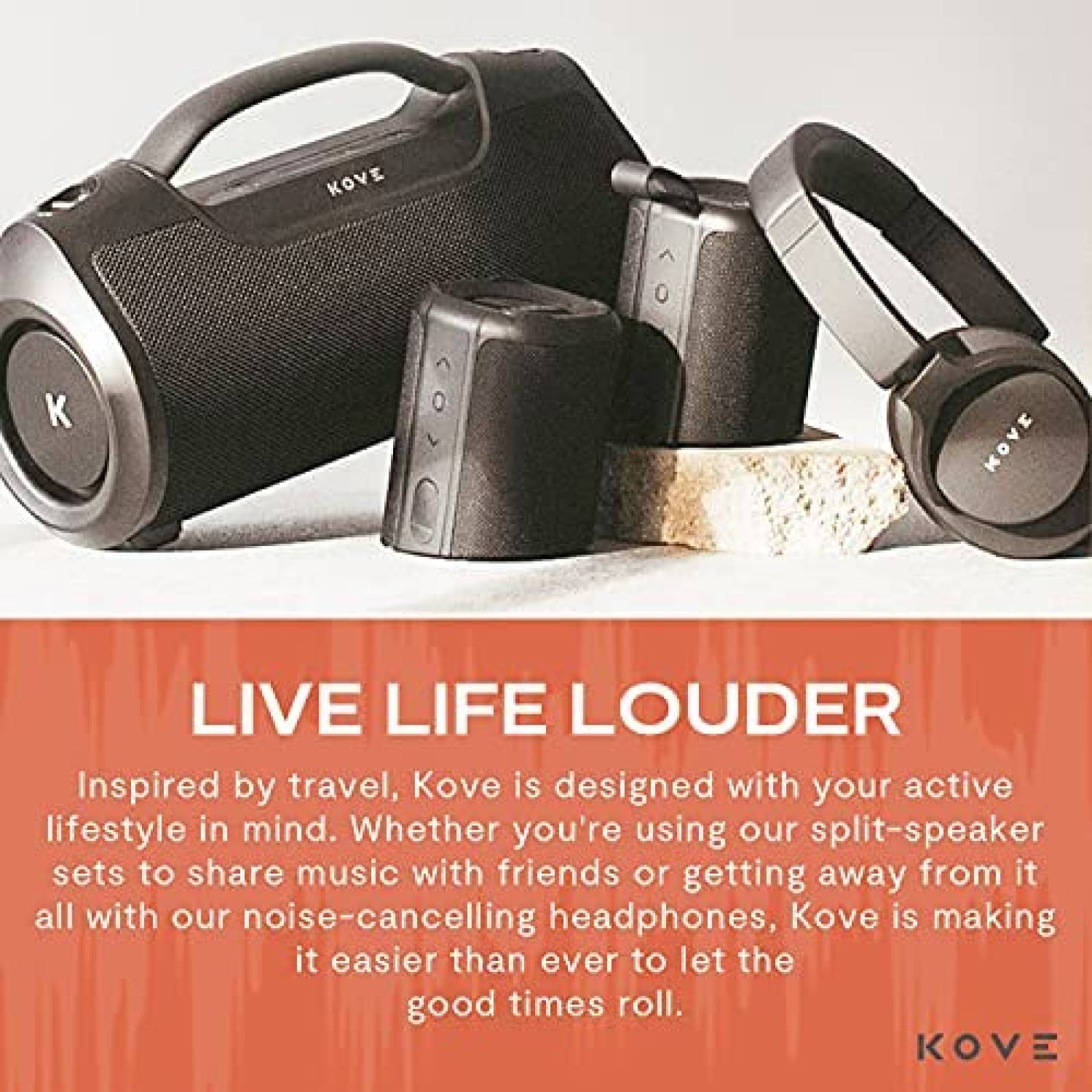 Bocina KOVE Kasita Bluetooth Inalambrico Bajos -Negro