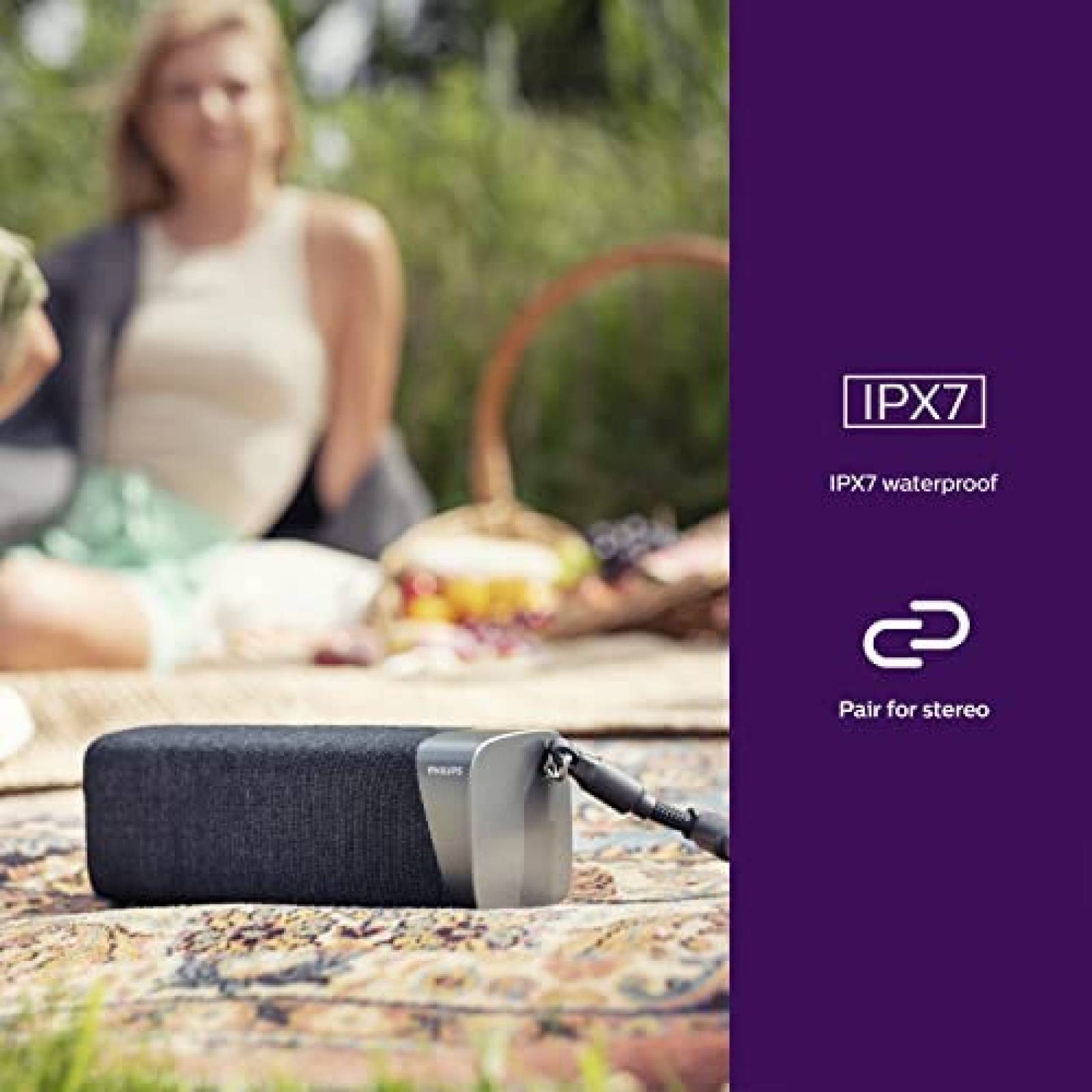 Bocina Portatil Philips Audio S7505 IPX7 Bluetooth -Negro